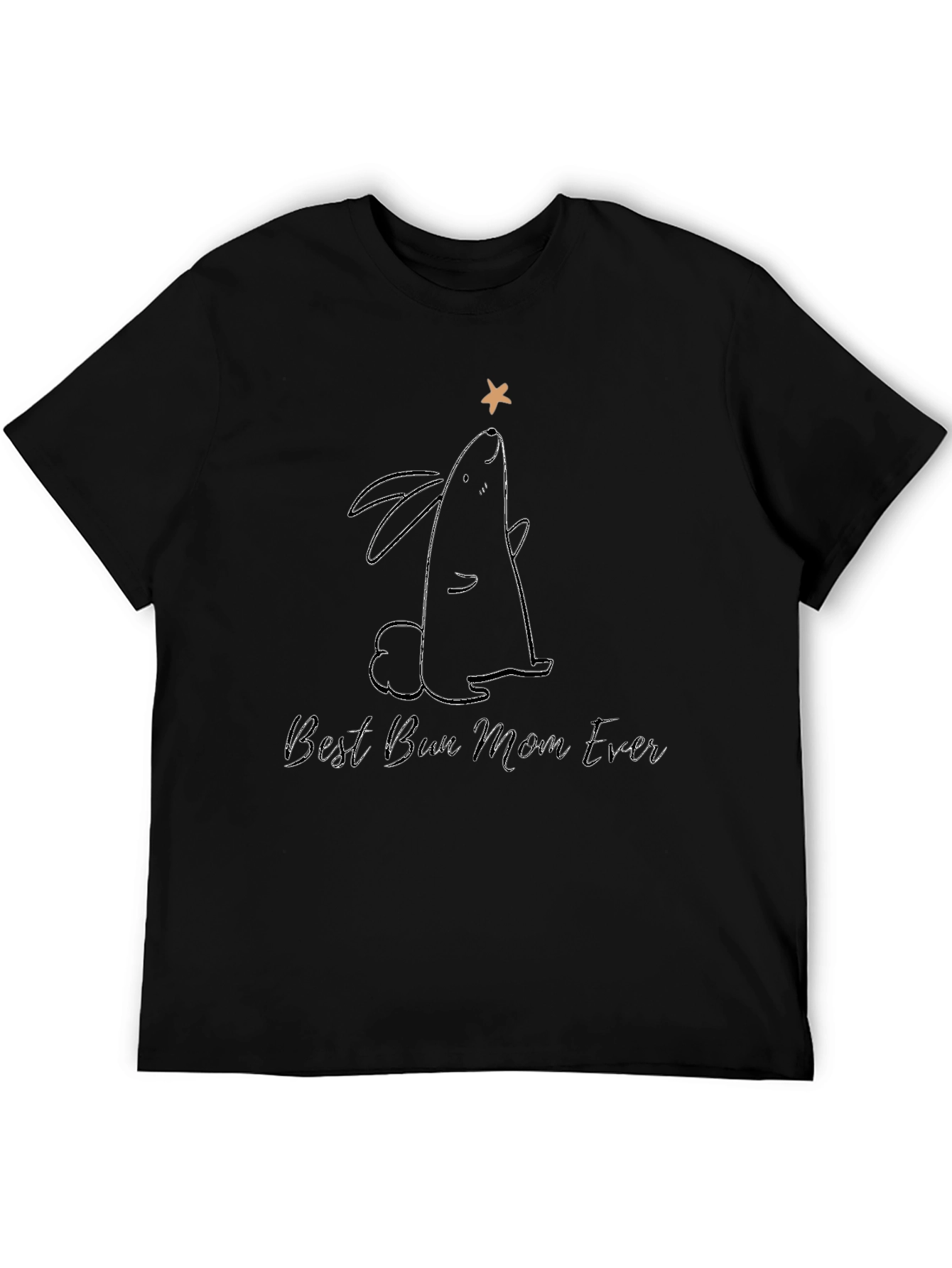 Best Bun Mom Ever T-Shirt - Black Rabbit Graphic