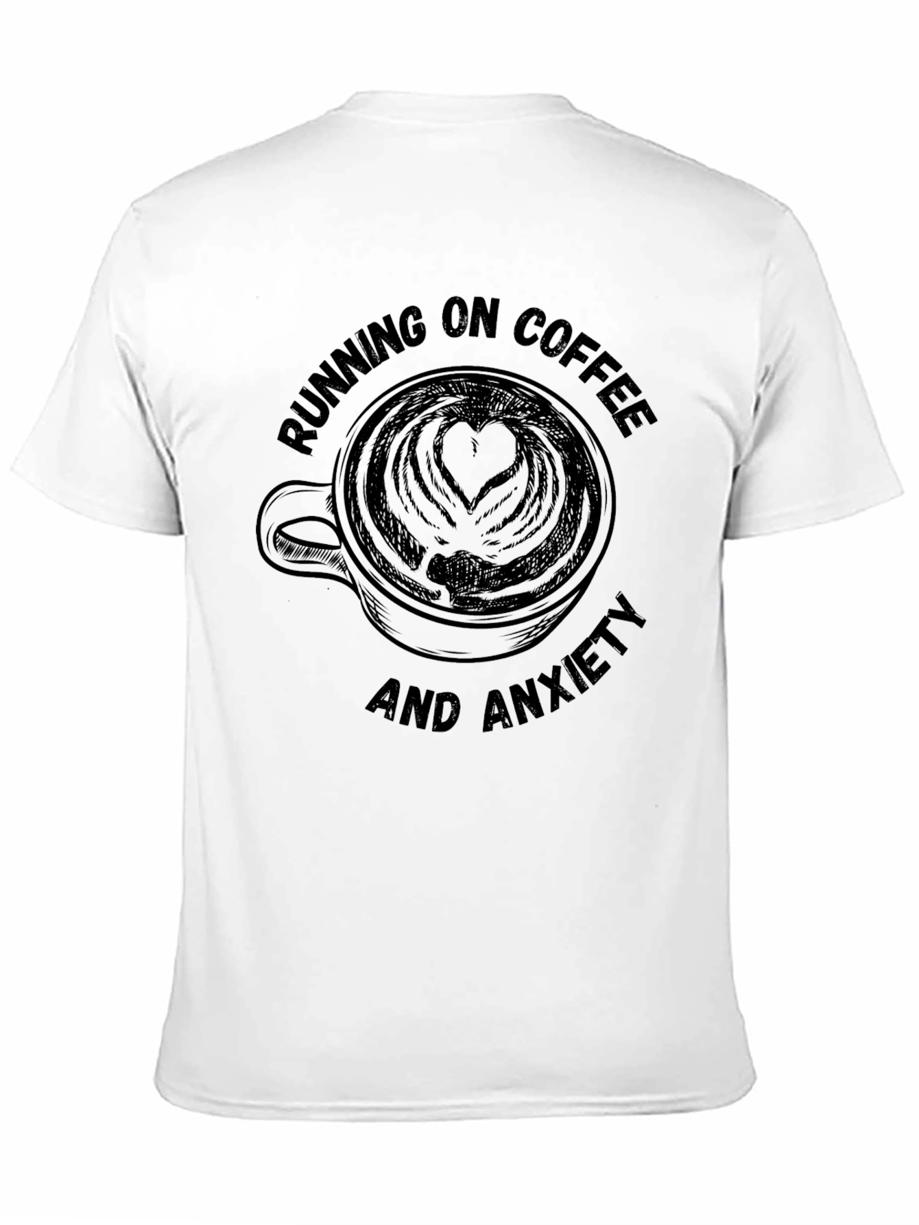 Running on Coffee and Anxiety Graphic Tee - Black
