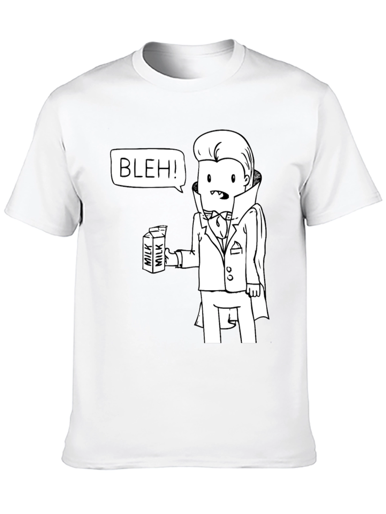 Milk-Loving Vampire Black Graphic Tee