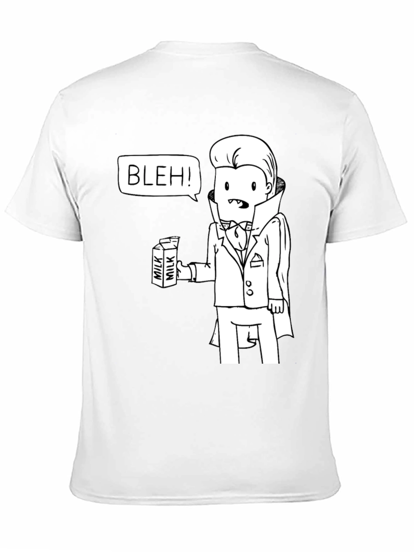Milk-Loving Vampire Black Graphic Tee