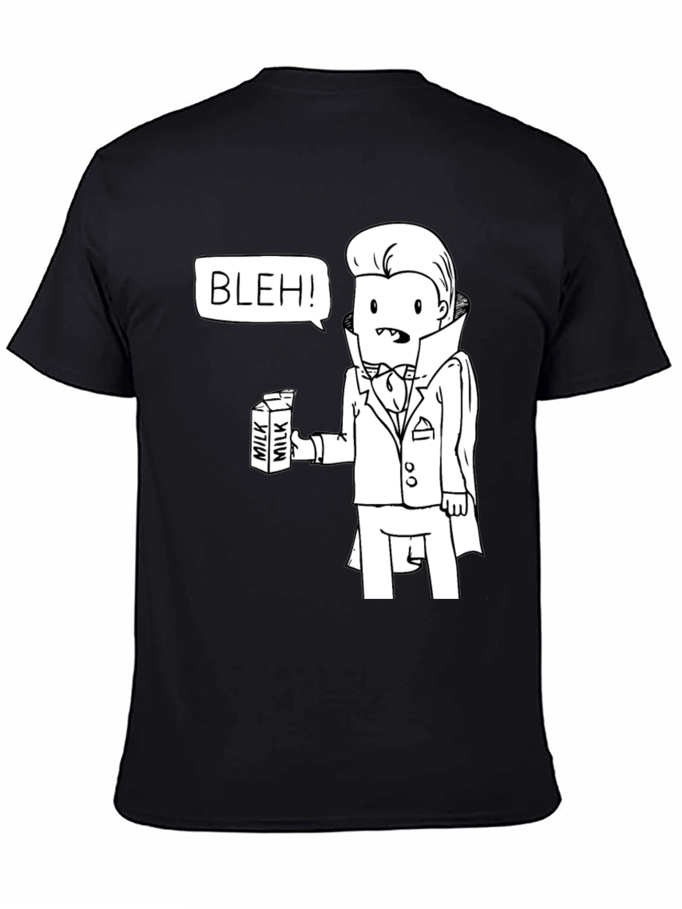 Milk-Loving Vampire Black Graphic Tee