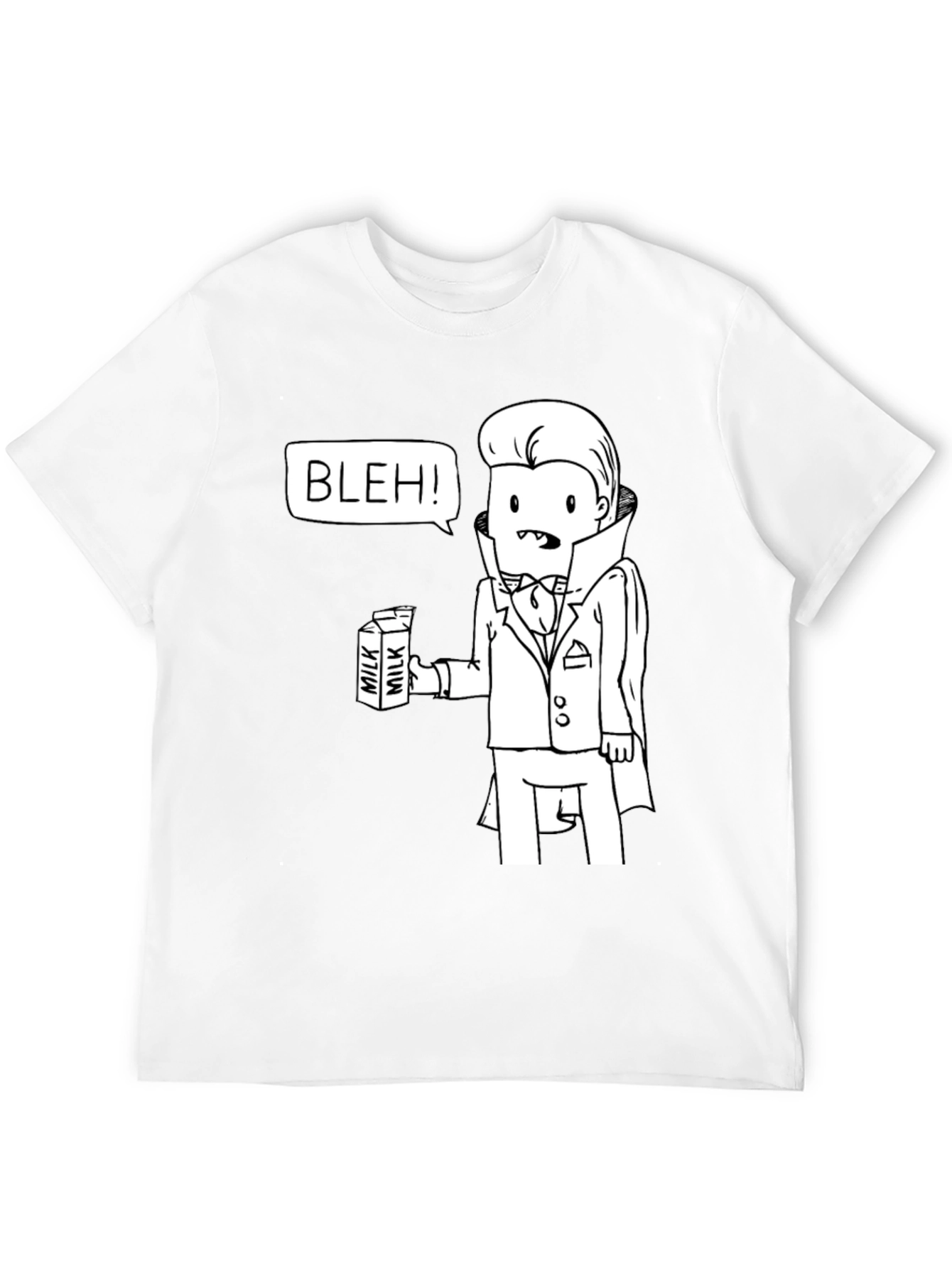 Milk-Loving Vampire Black Graphic Tee