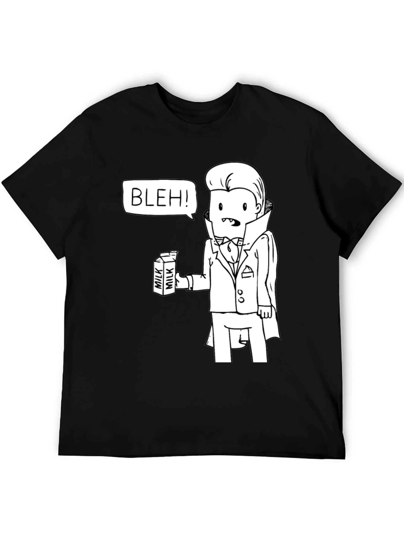 Milk-Loving Vampire Black Graphic Tee