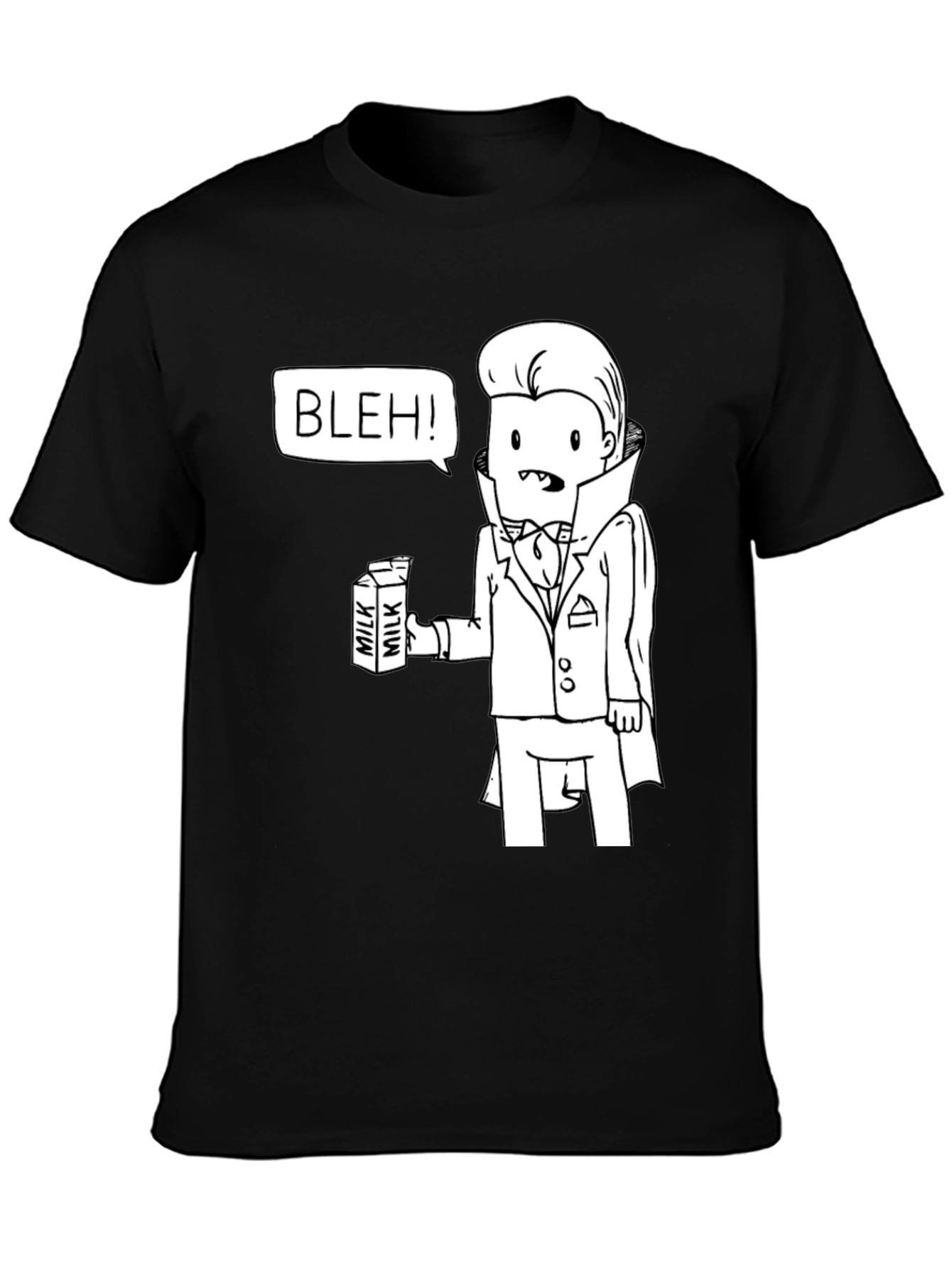 Milk-Loving Vampire Black Graphic Tee