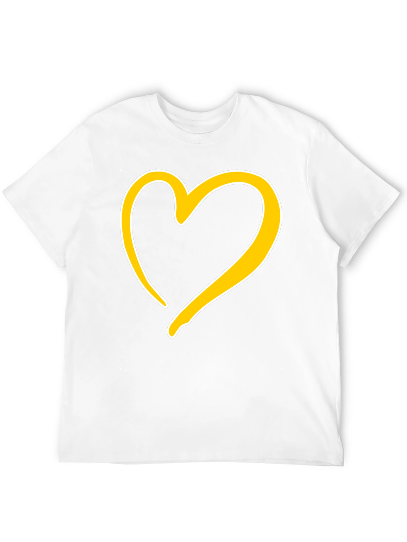Black T-Shirt with Golden Heart Design