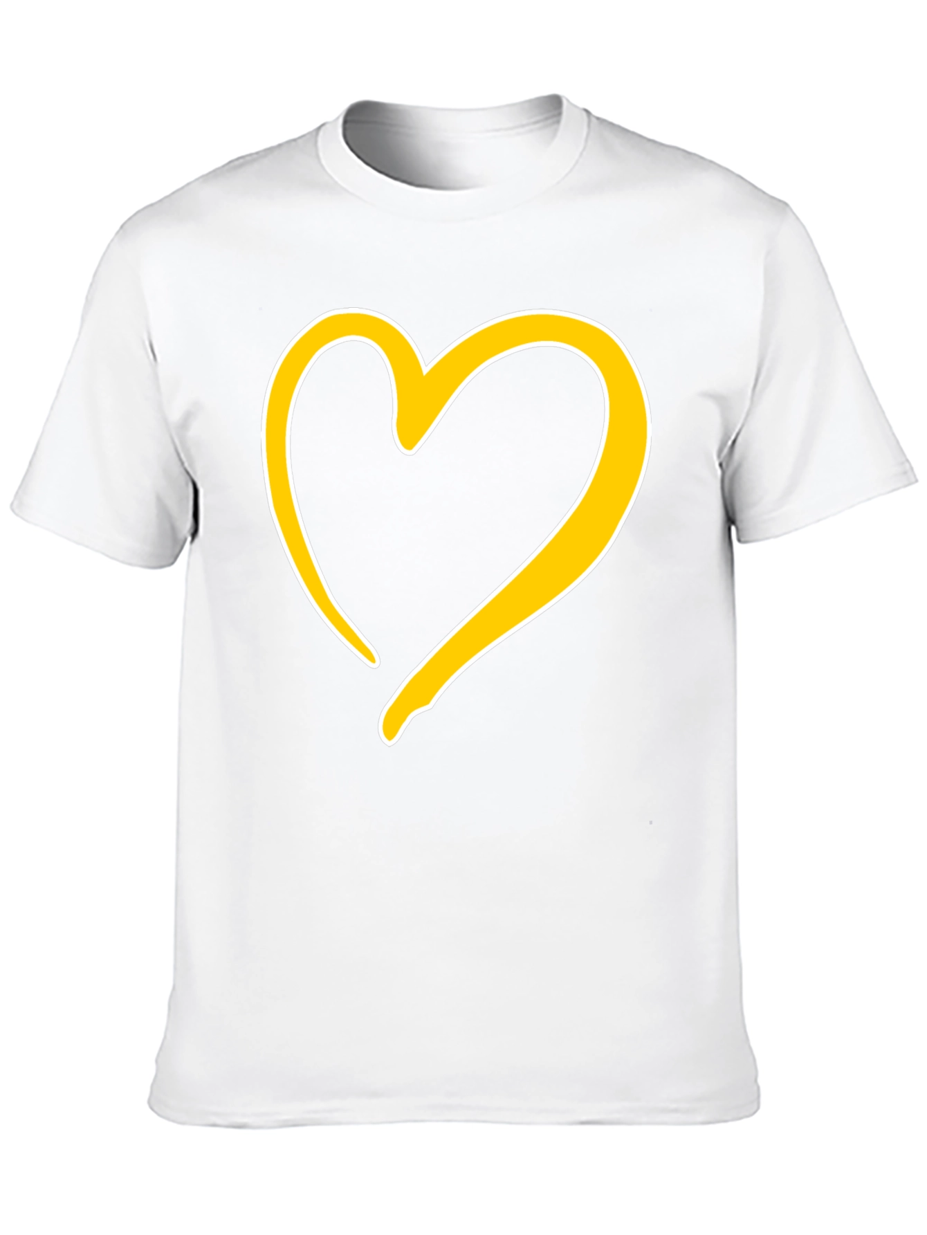 Black T-Shirt with Golden Heart Design
