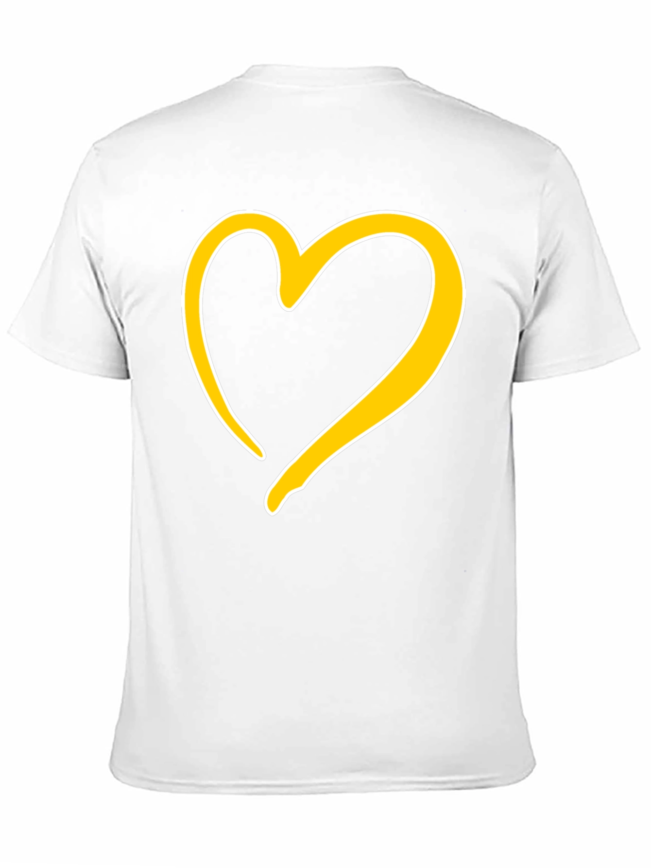 Black T-Shirt with Golden Heart Design