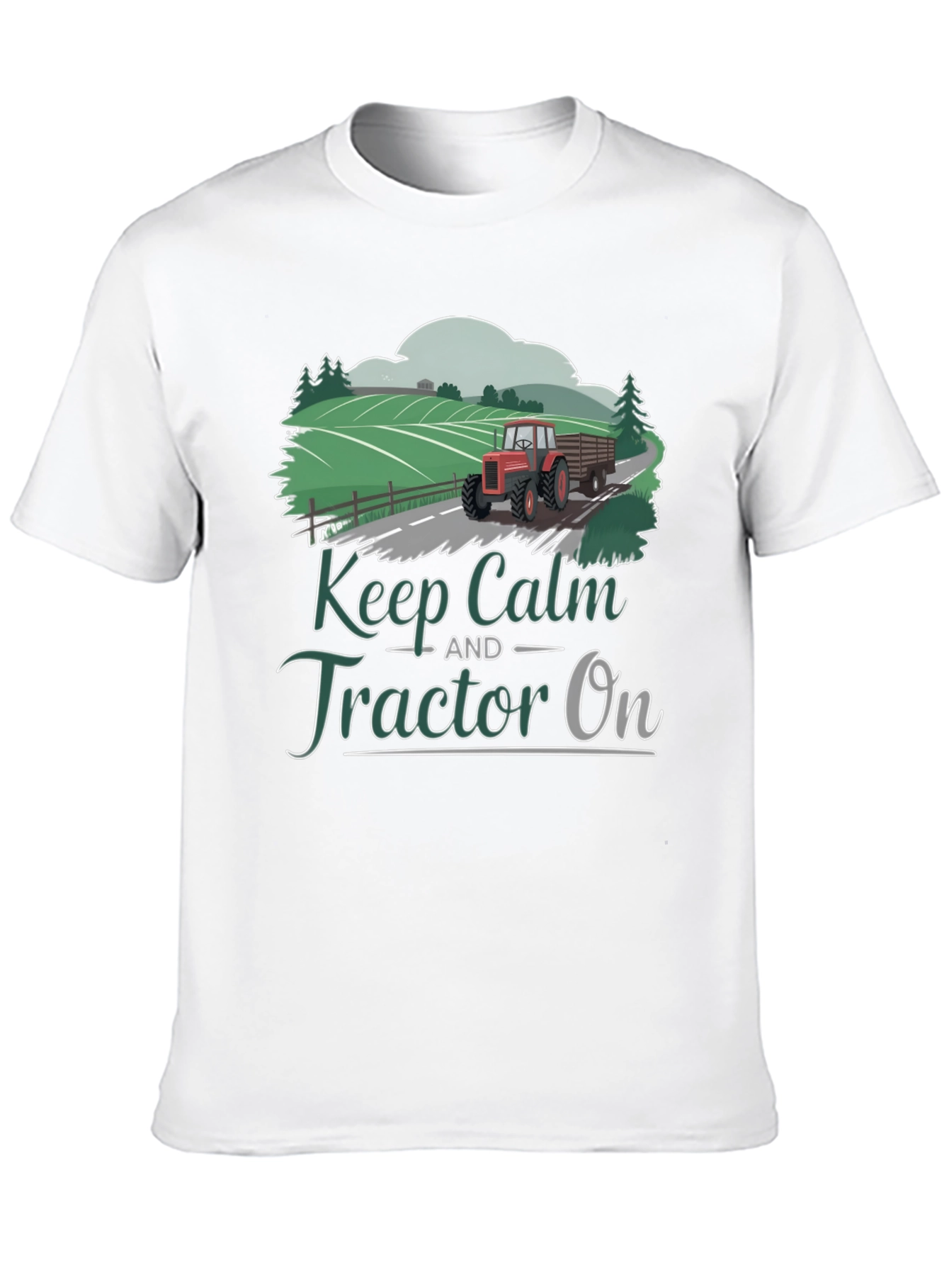 Keep Calm Tractor On Graphic Tee