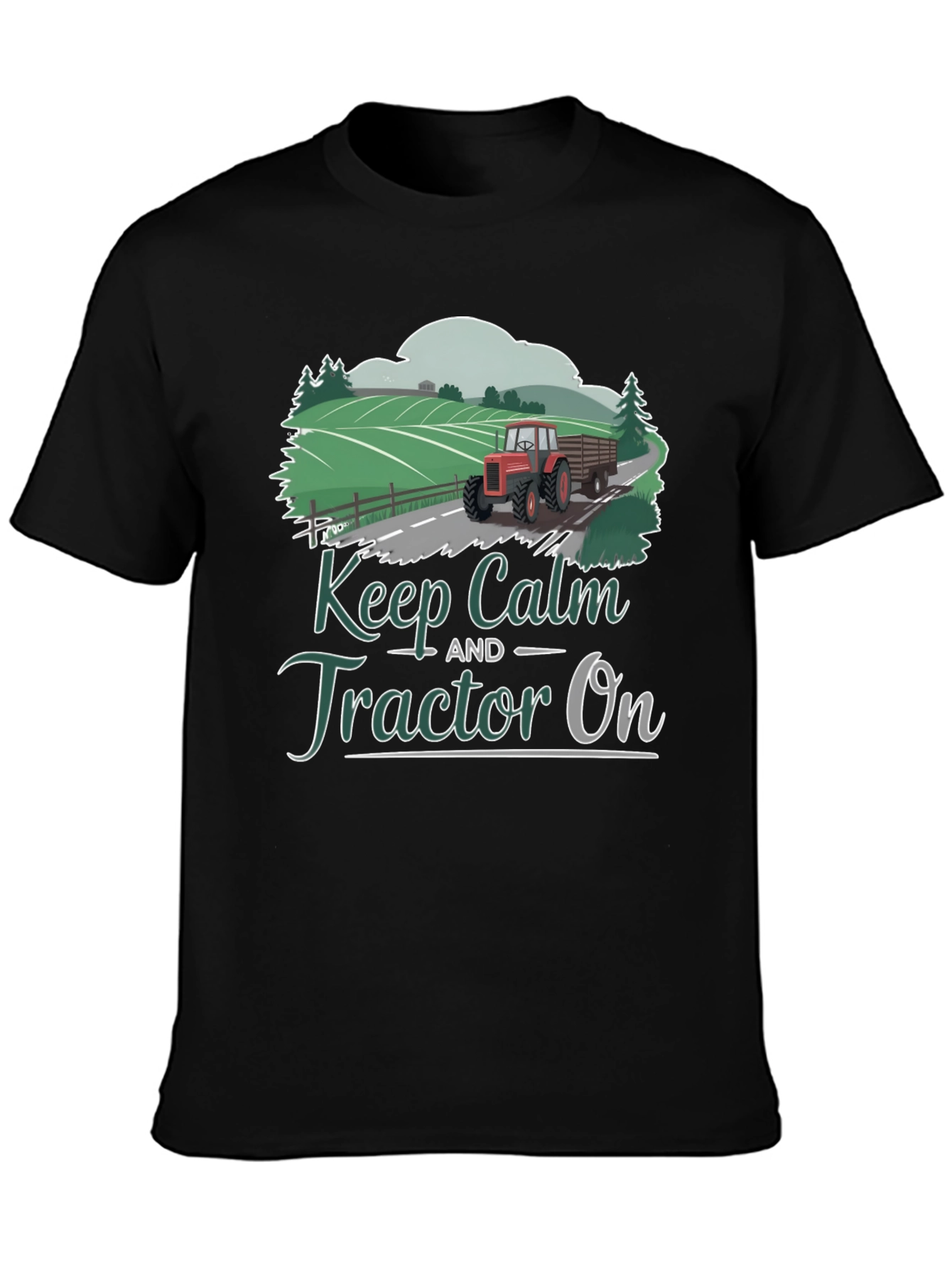 Keep Calm Tractor On Graphic Tee