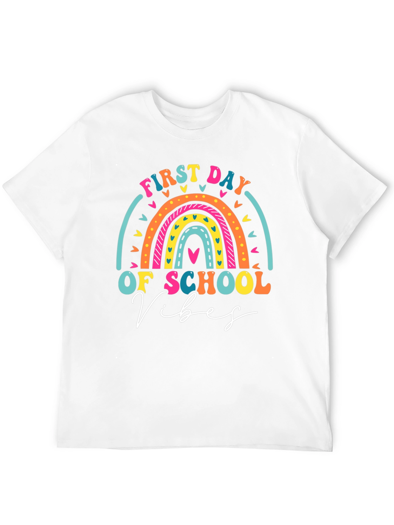 First Day of School Vibes Rainbow T-Shirt