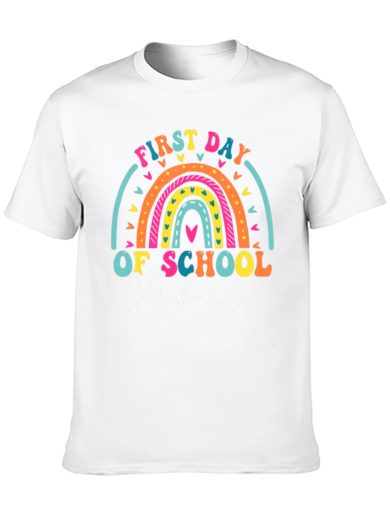 First Day of School Vibes Rainbow T-Shirt