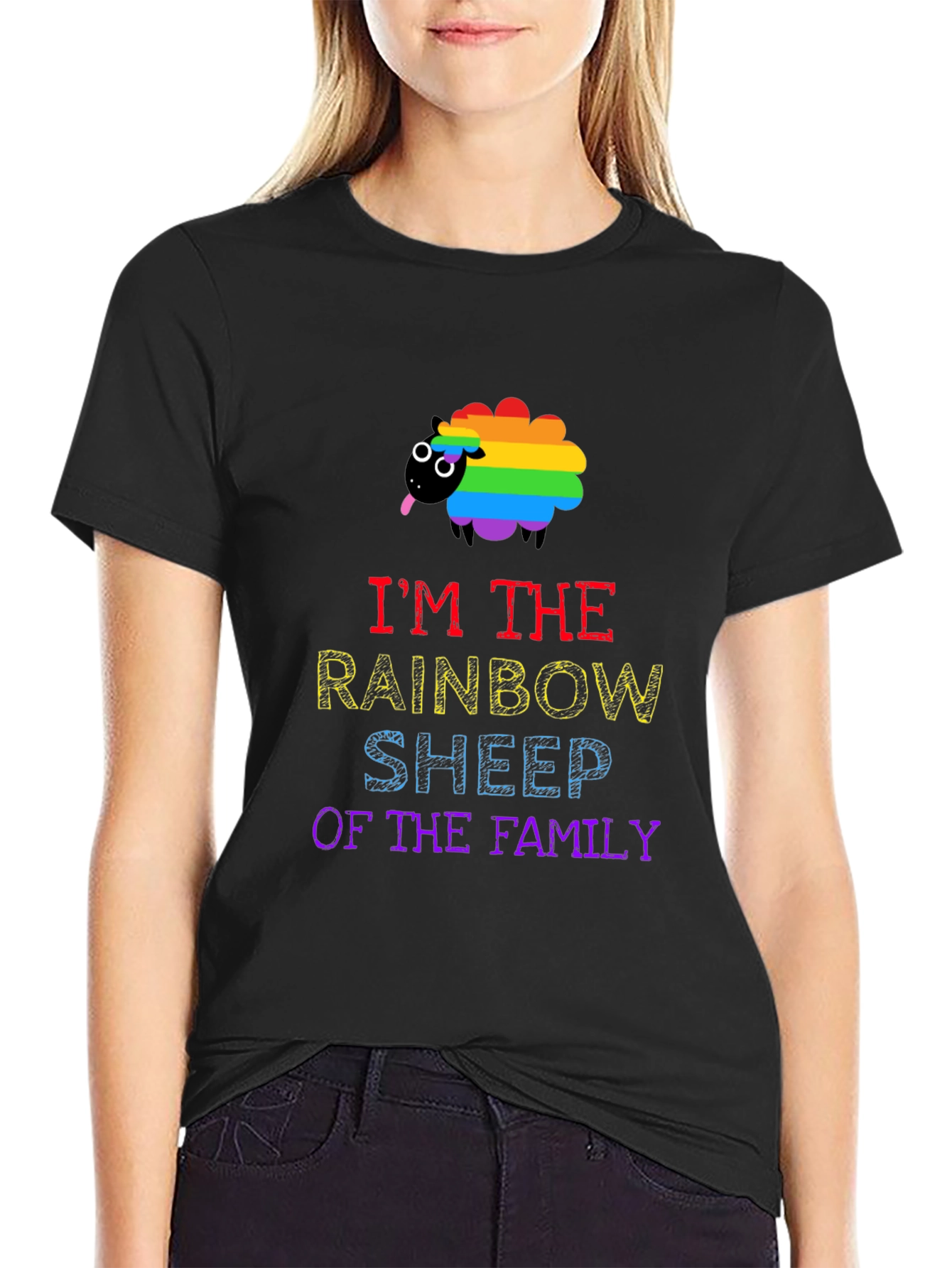 Rainbow Sheep Family T-Shirt