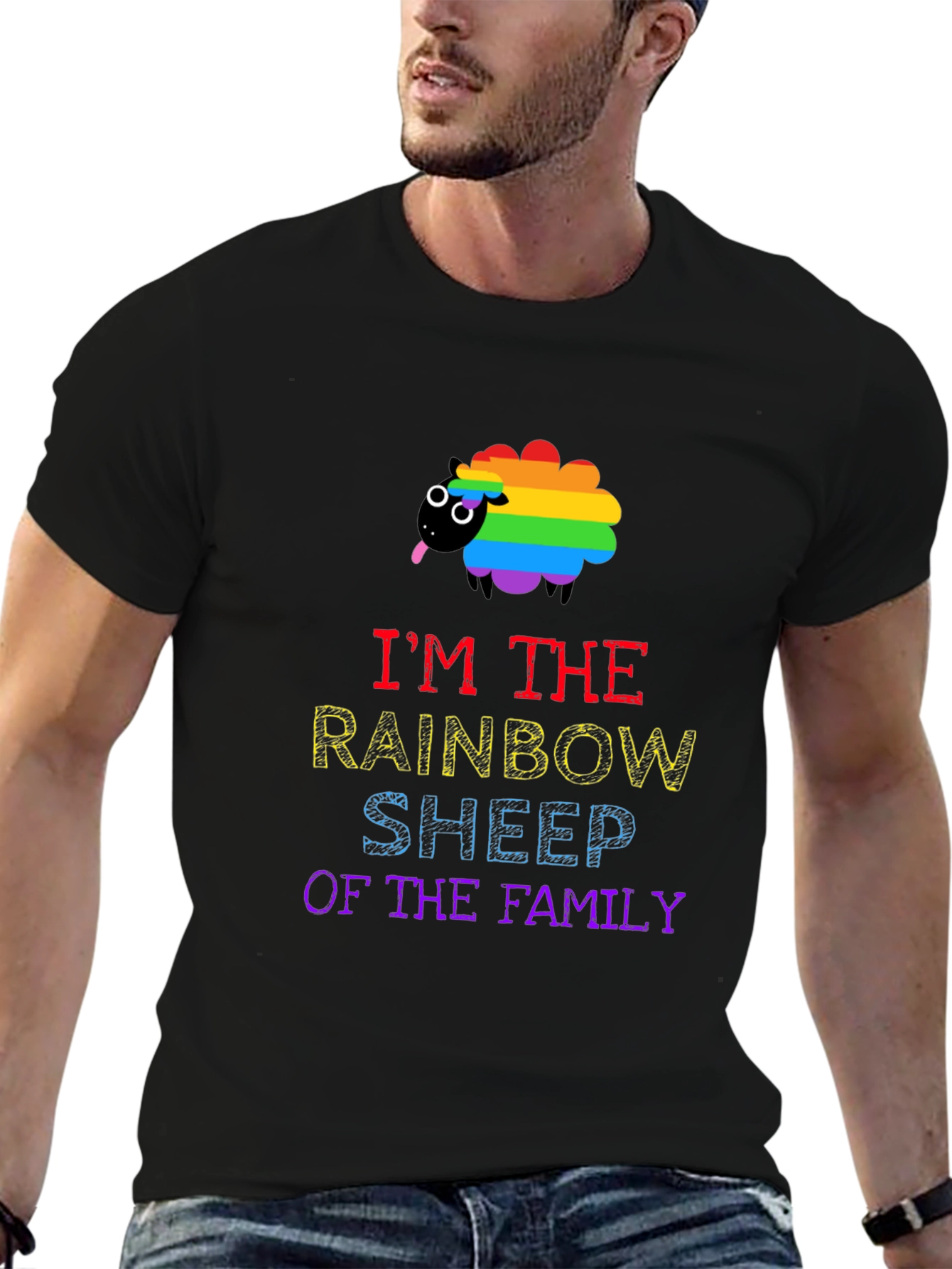 Rainbow Sheep Family T-Shirt