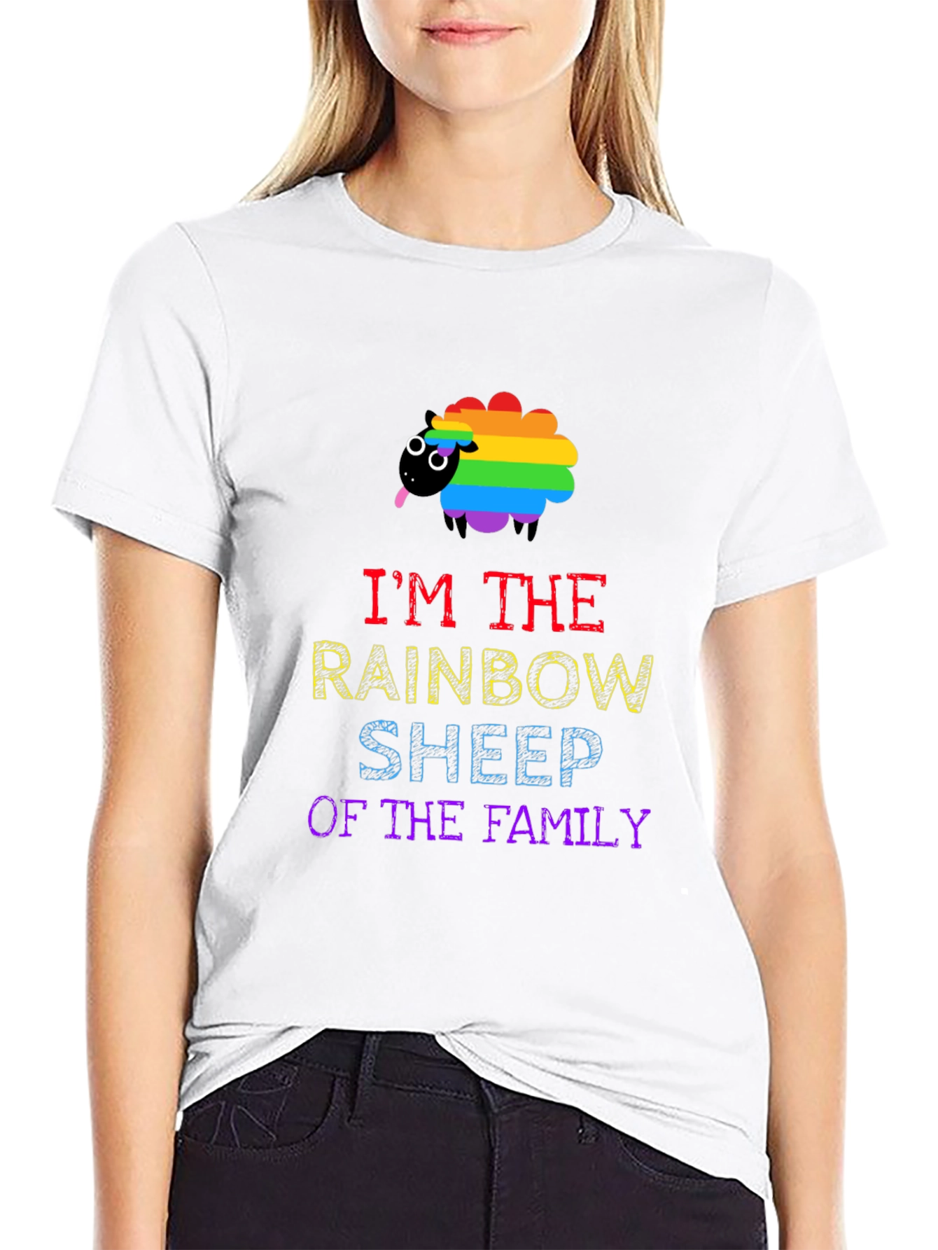 Rainbow Sheep Family T-Shirt