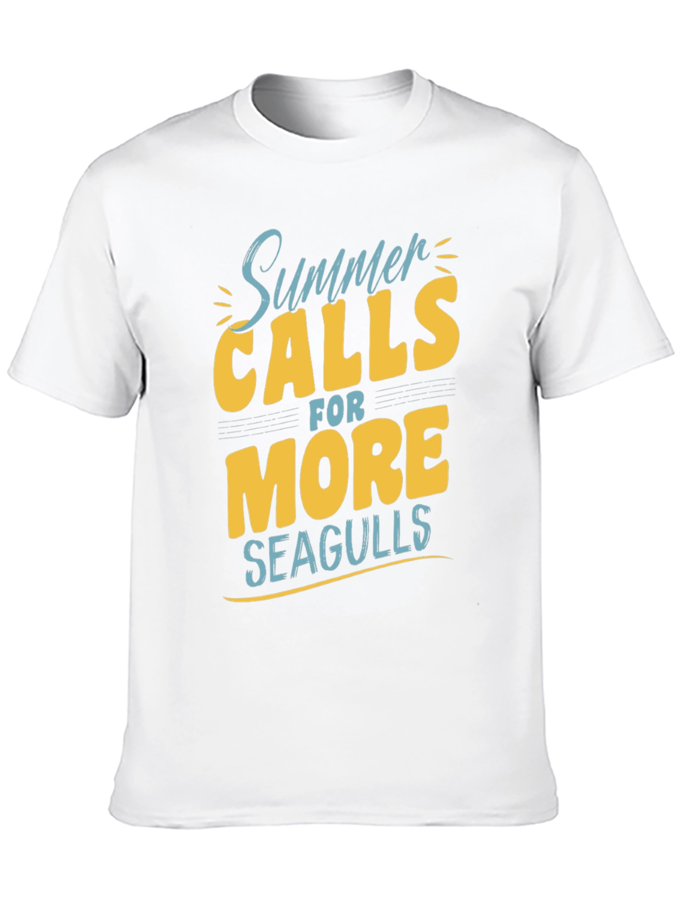 Summer Calls T-Shirt - Seagulls Graphic Print Tee