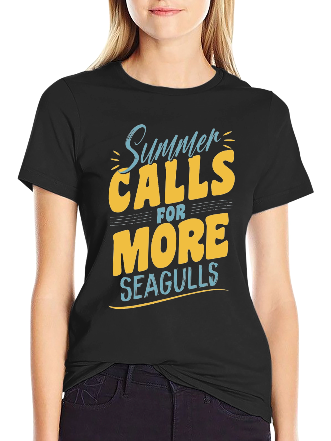 Summer Calls T-Shirt - Seagulls Graphic Print Tee