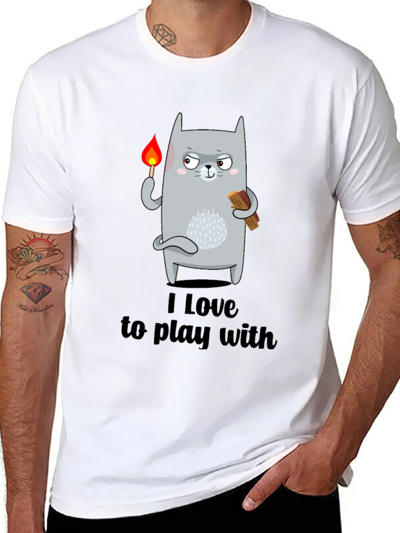 I Love To Play With Funny Cat T-Shirt