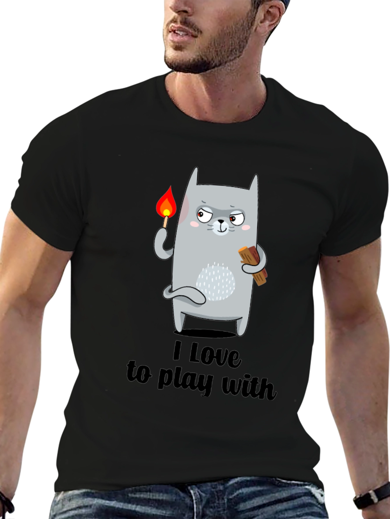 I Love To Play With Funny Cat T-Shirt