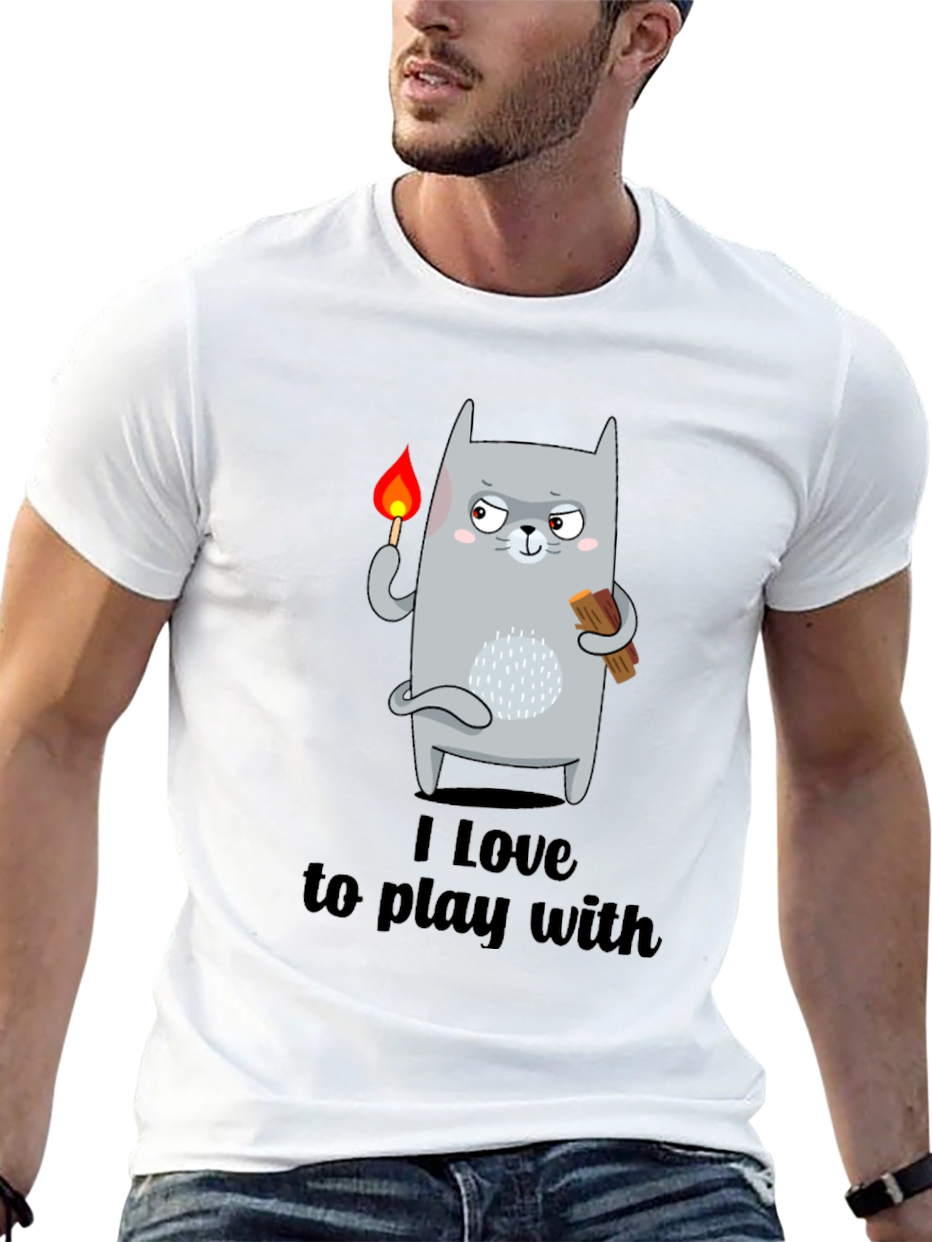 I Love To Play With Funny Cat T-Shirt