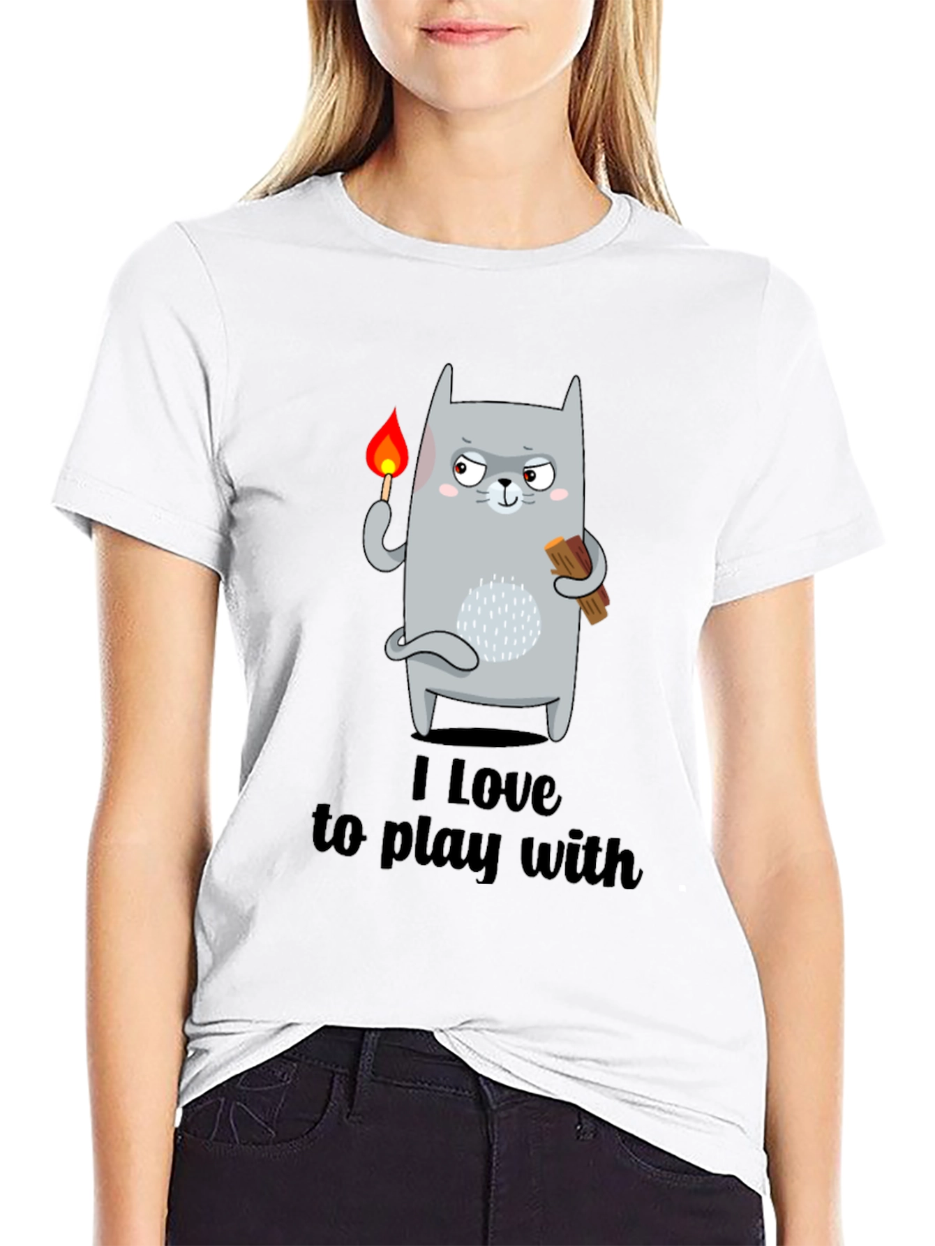 I Love To Play With Funny Cat T-Shirt