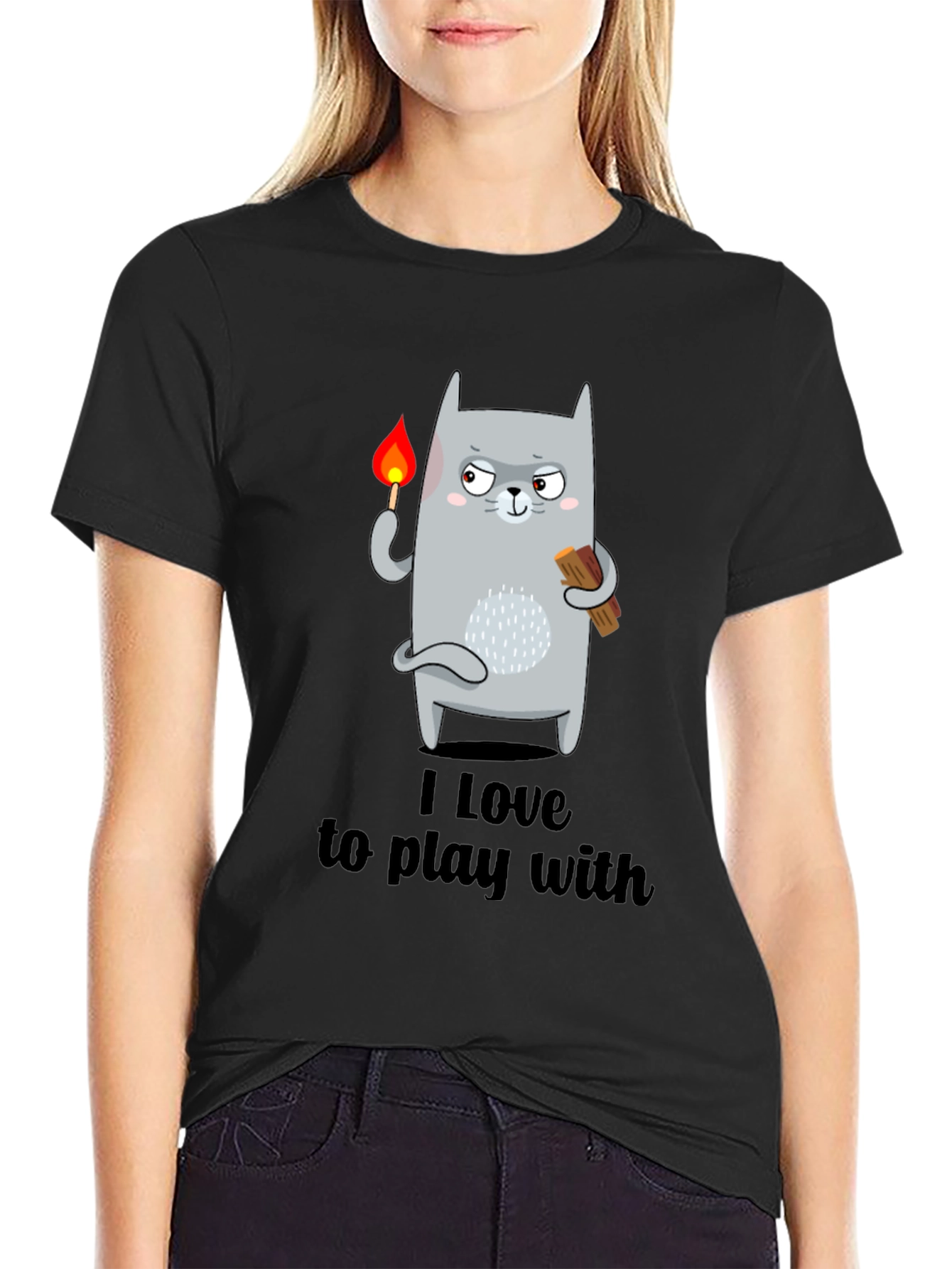 I Love To Play With Funny Cat T-Shirt