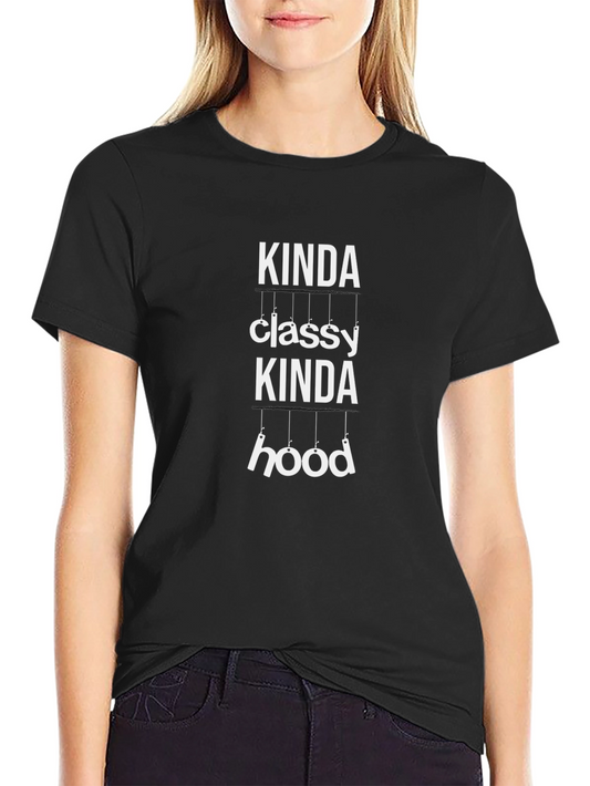 Kinda Classy Kinda Hood Graphic T-Shirt - Black