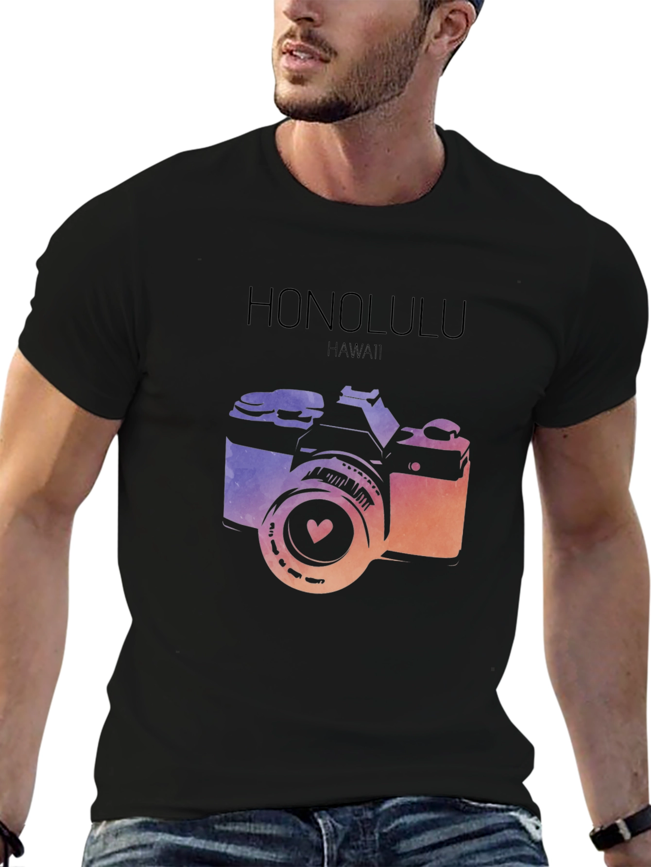 Honolulu Camera Graphic Tee - Hawaii Souvenir