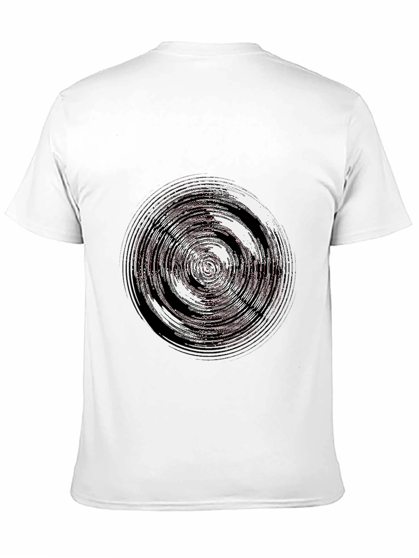Abstract Circle Graphic Tee - Casual Black T-Shirt