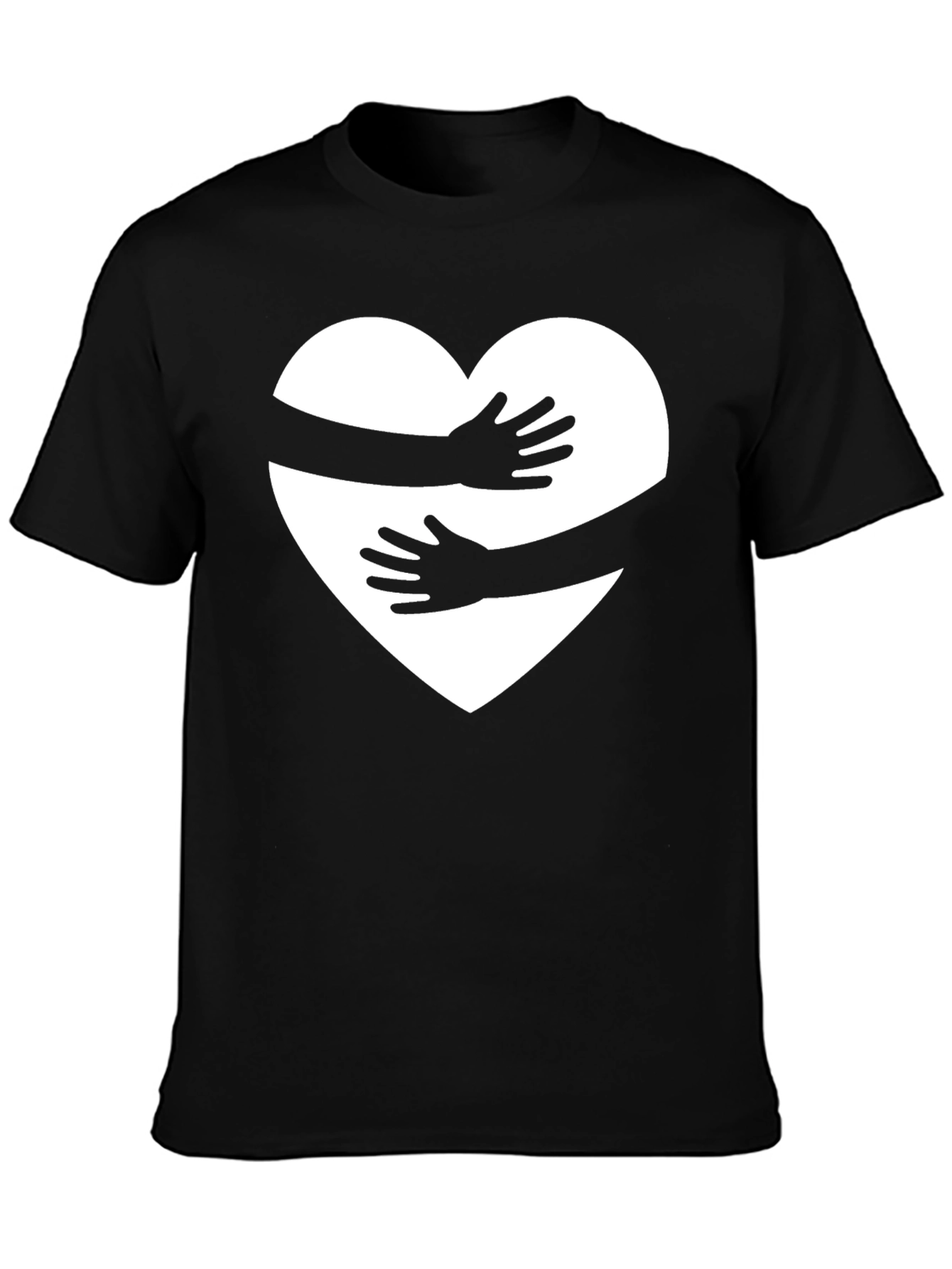 Heart Hug Graphic Tee - Black Casual Shirt