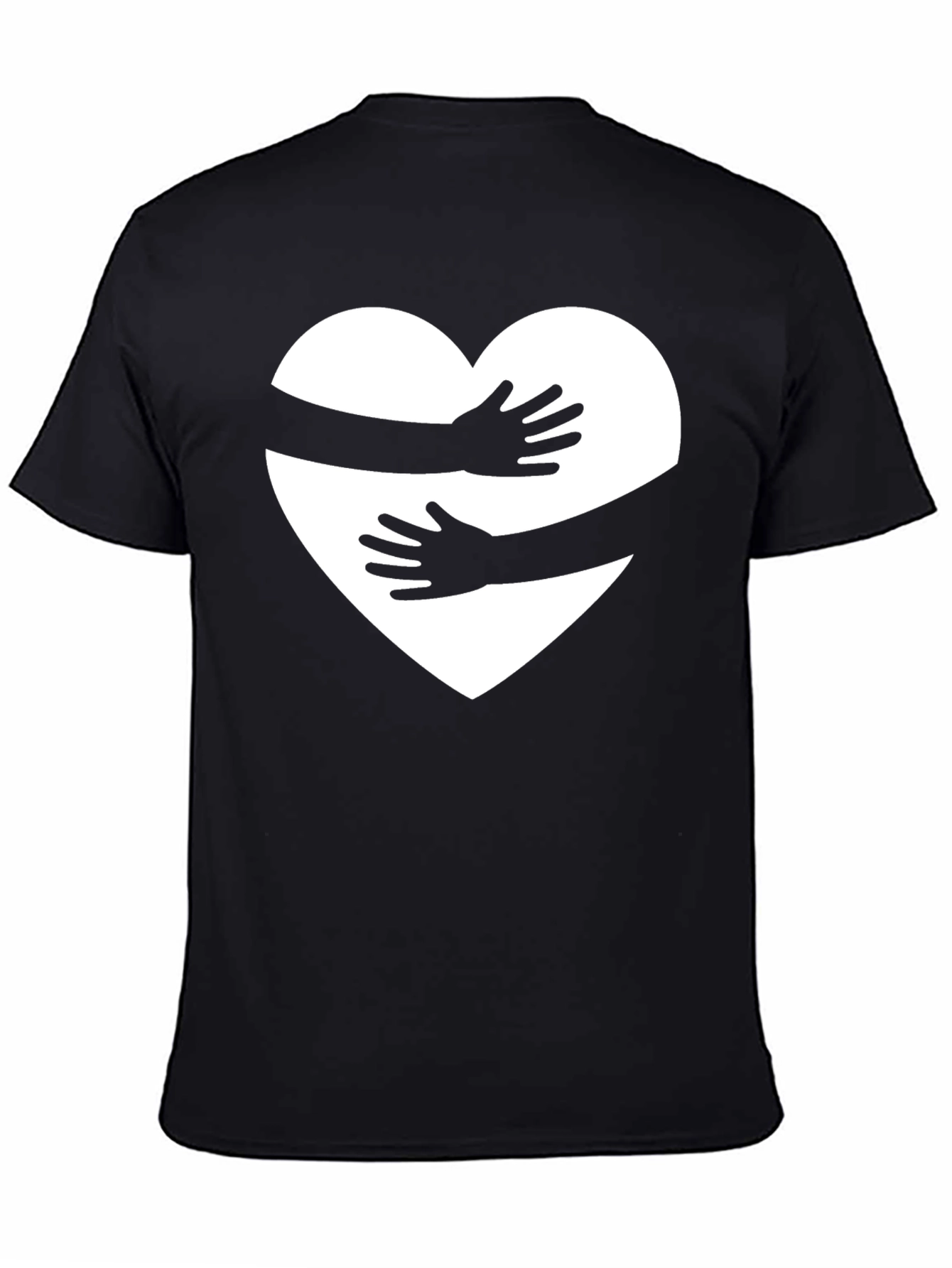 Heart Hug Graphic Tee - Black Casual Shirt