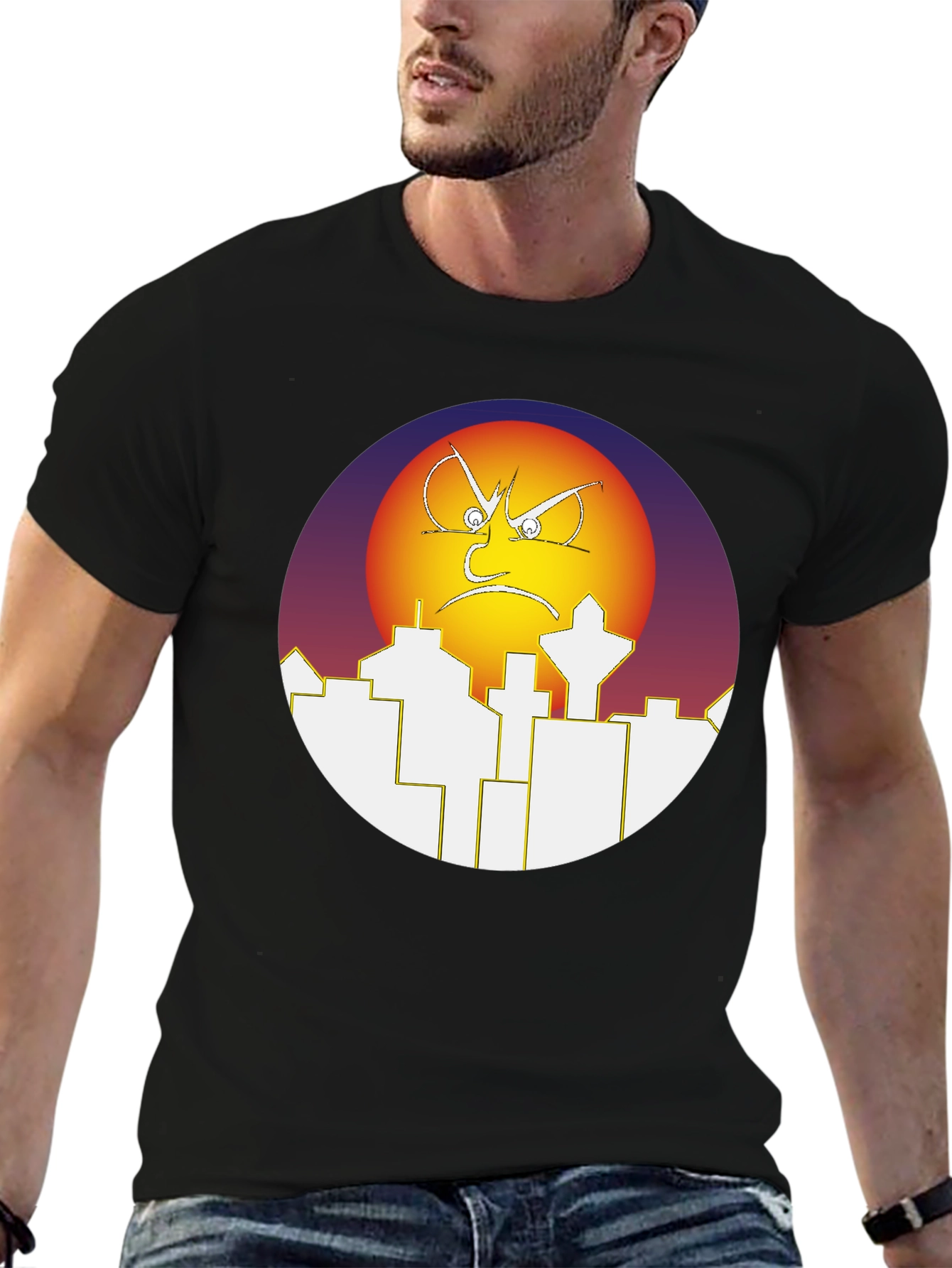 Angry Sun Over City T-Shirt