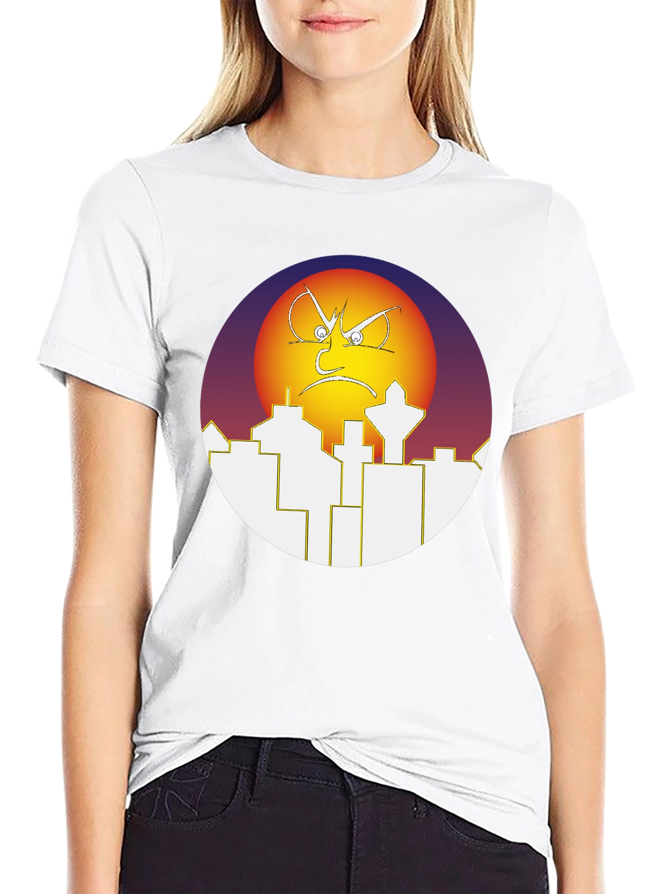 Angry Sun Over City T-Shirt