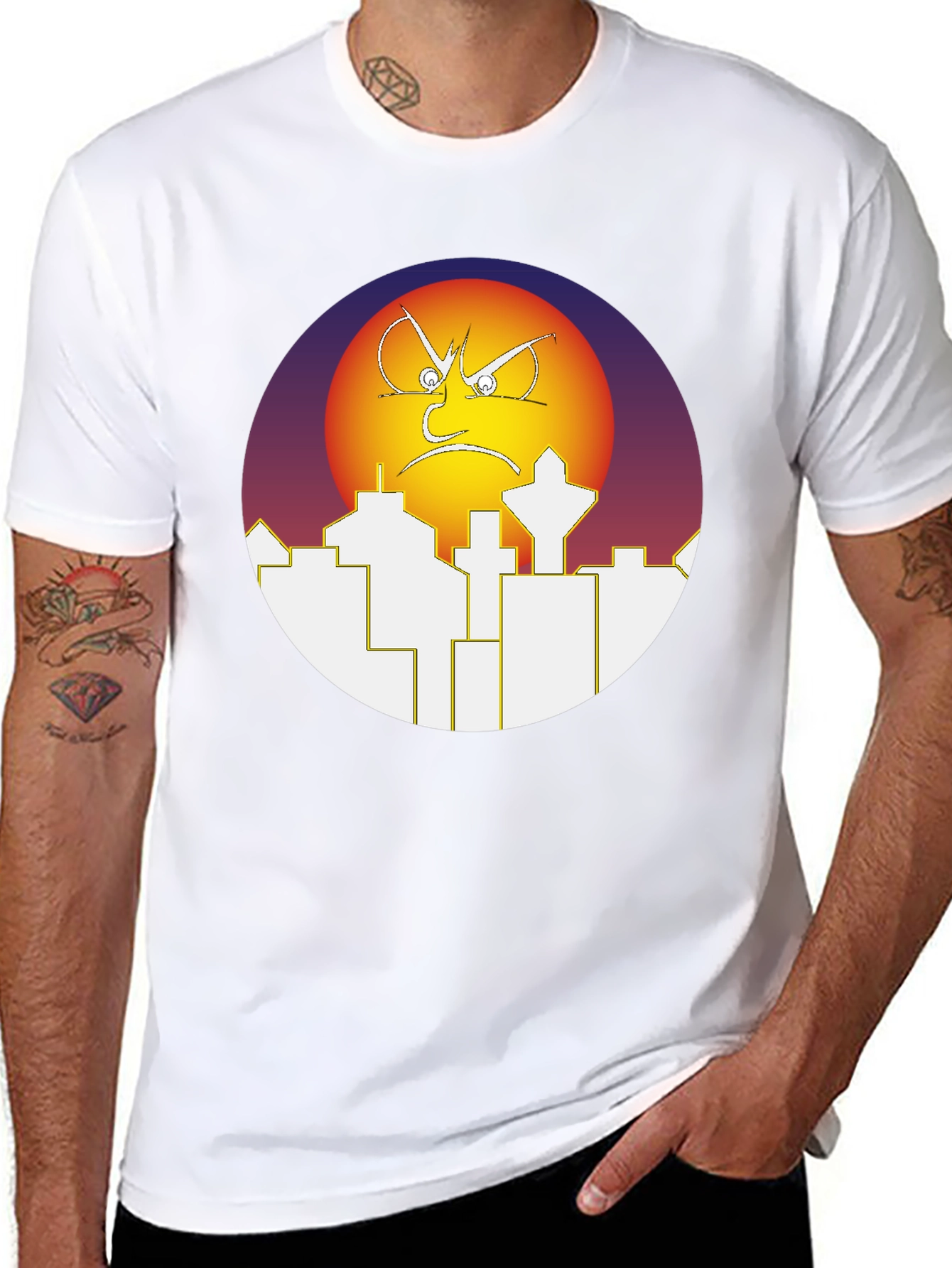 Angry Sun Over City T-Shirt