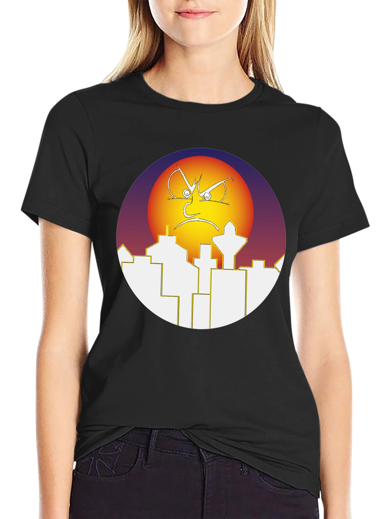 Angry Sun Over City T-Shirt