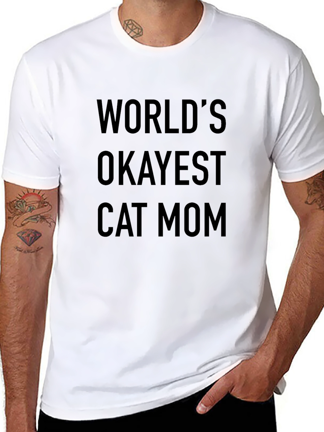 Worlds Okayest Cat Mom T-Shirt - Unisex