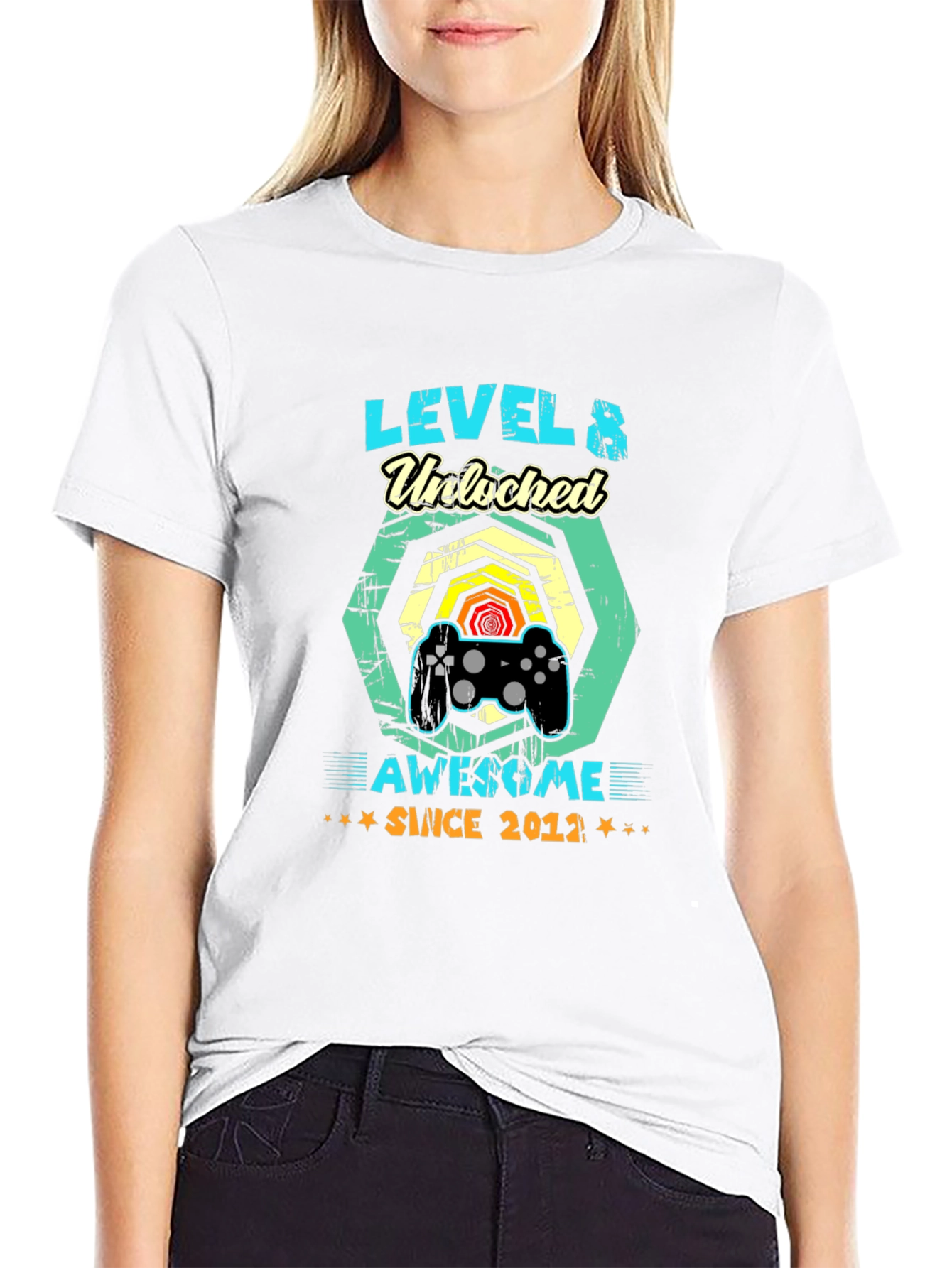 Level 8 Unlocked Since 2012 Gamer T-Shirt
