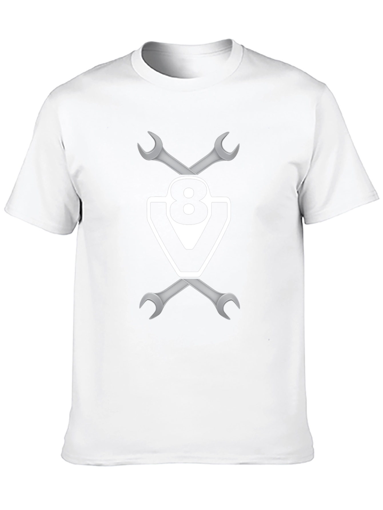 V8 Engine T-Shirt - Mechanic Wrench Design