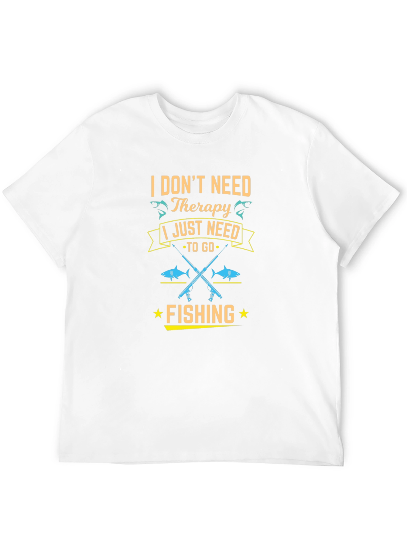 Fishing Therapy Graphic Tee - Black Cotton T-Shirt