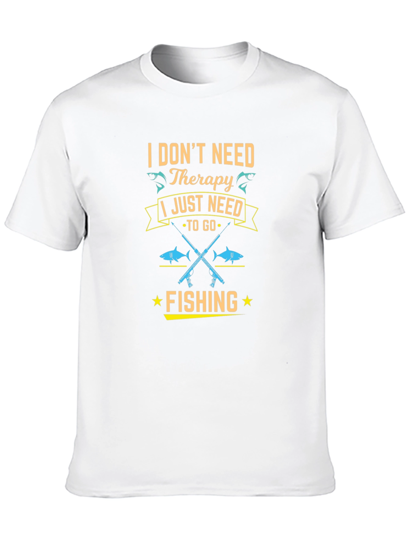 Fishing Therapy Graphic Tee - Black Cotton T-Shirt