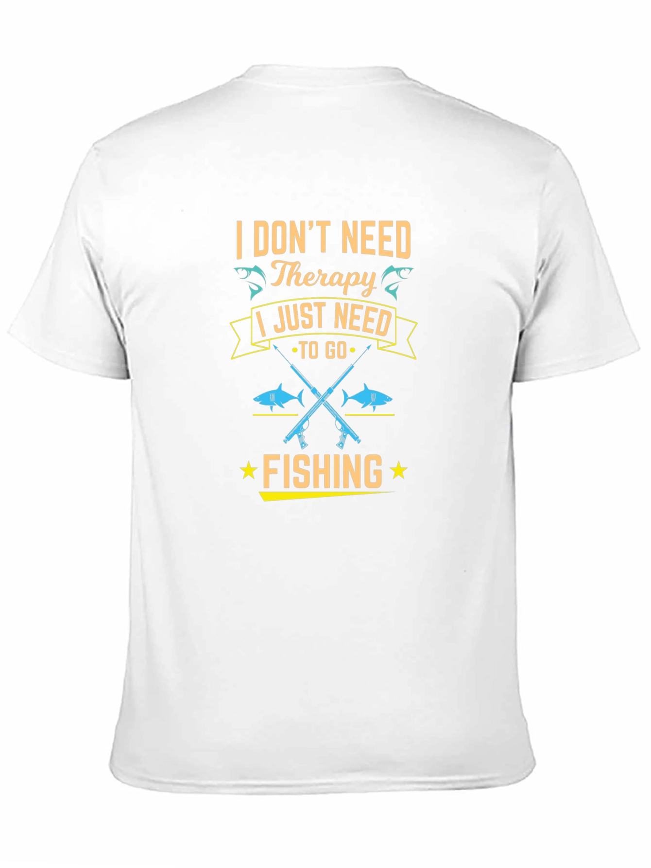 Fishing Therapy Graphic Tee - Black Cotton T-Shirt