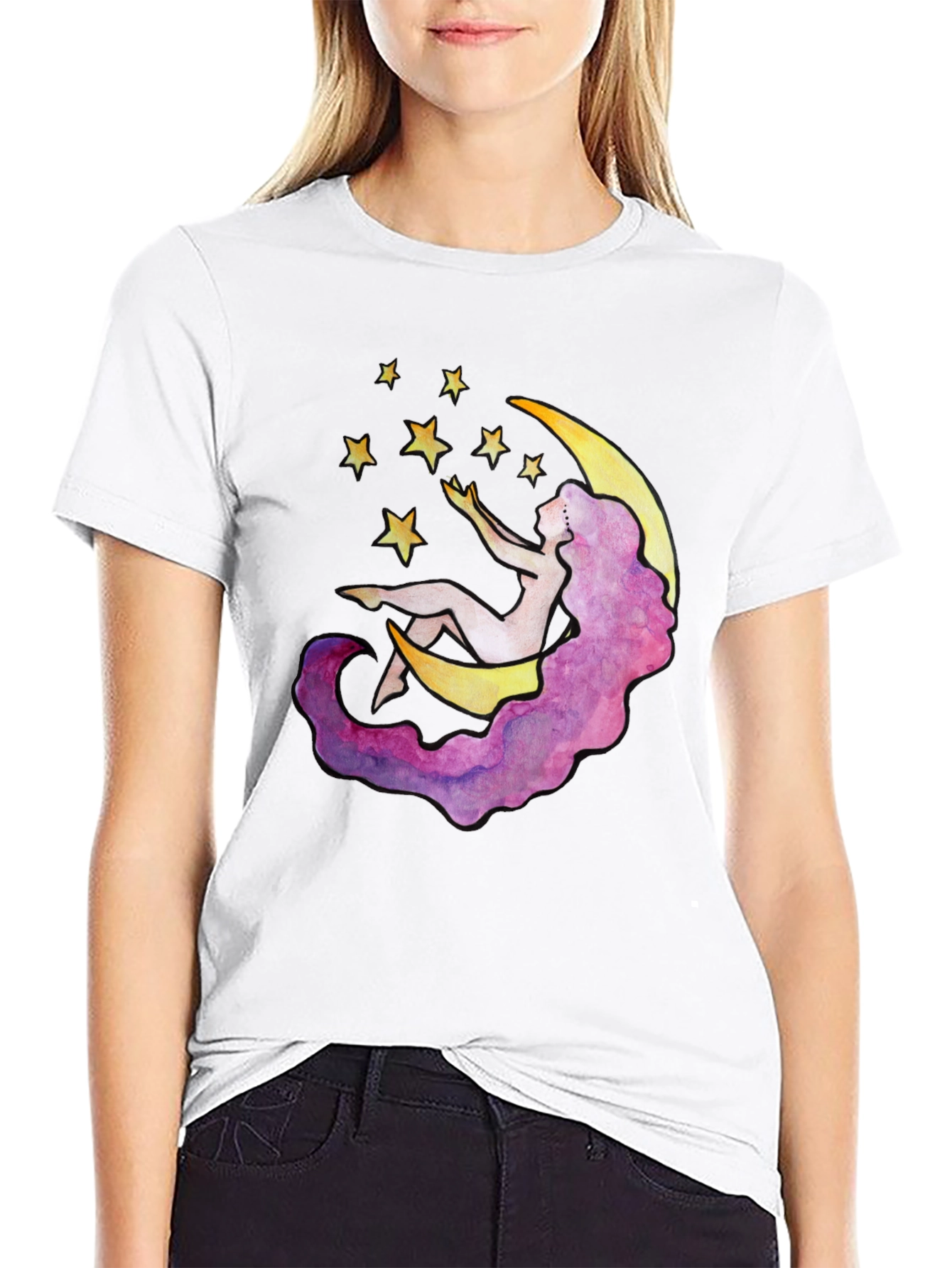 Celestial Dreams T-Shirt - Moon & Stars Design