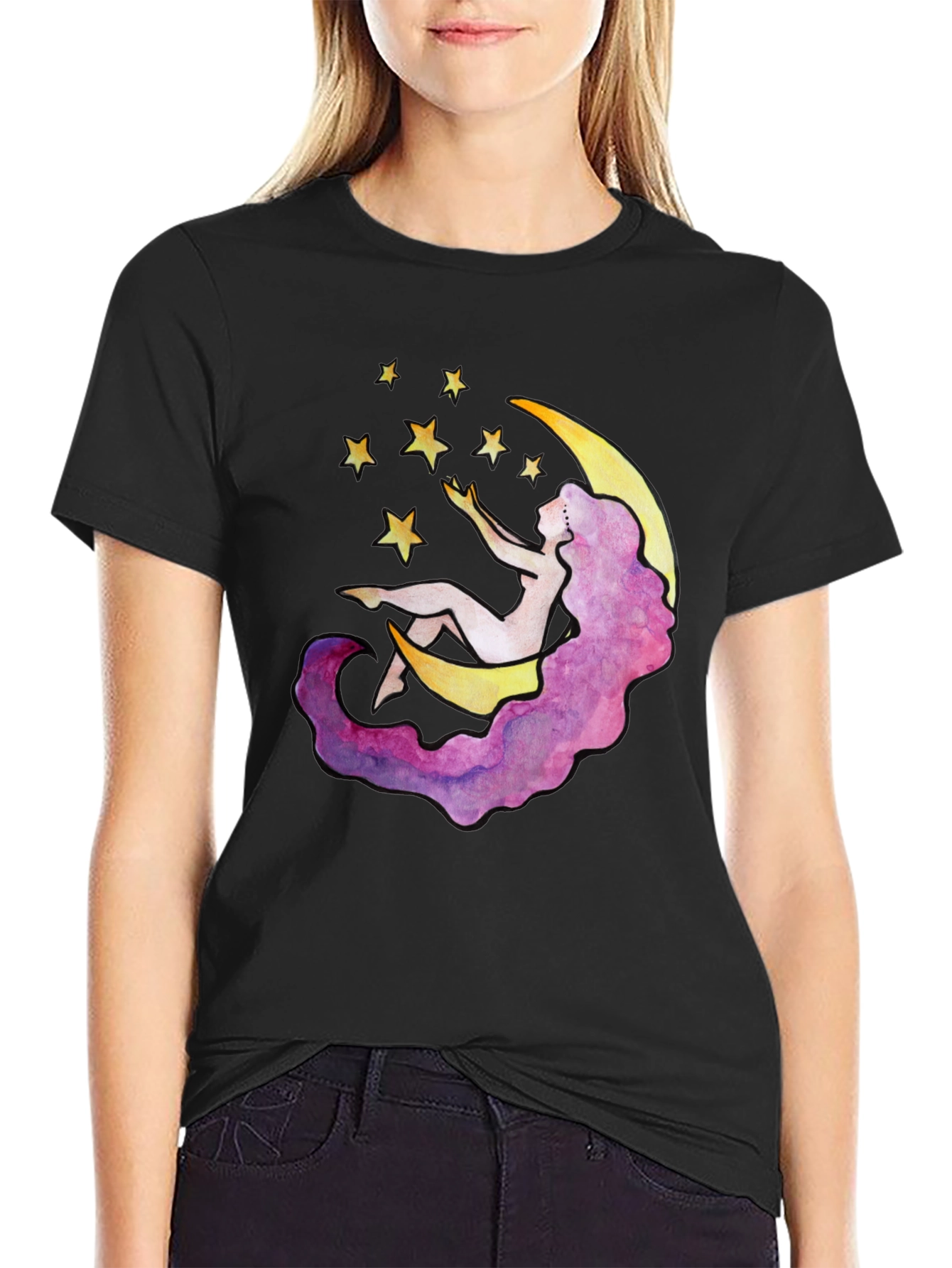 Celestial Dreams T-Shirt - Moon & Stars Design