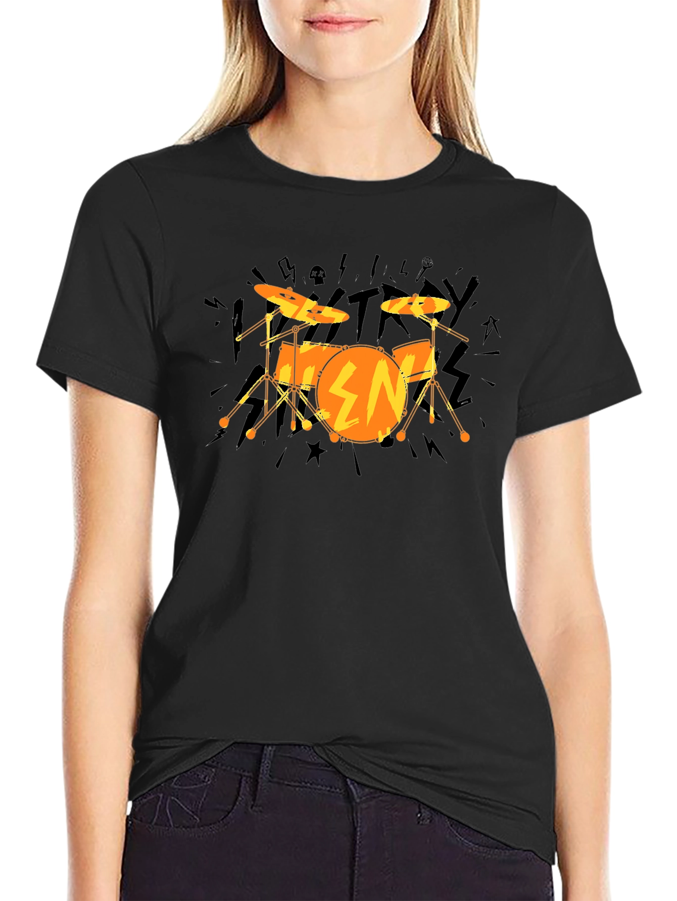 Drum Kit Graphic Tee - Rock Band Style