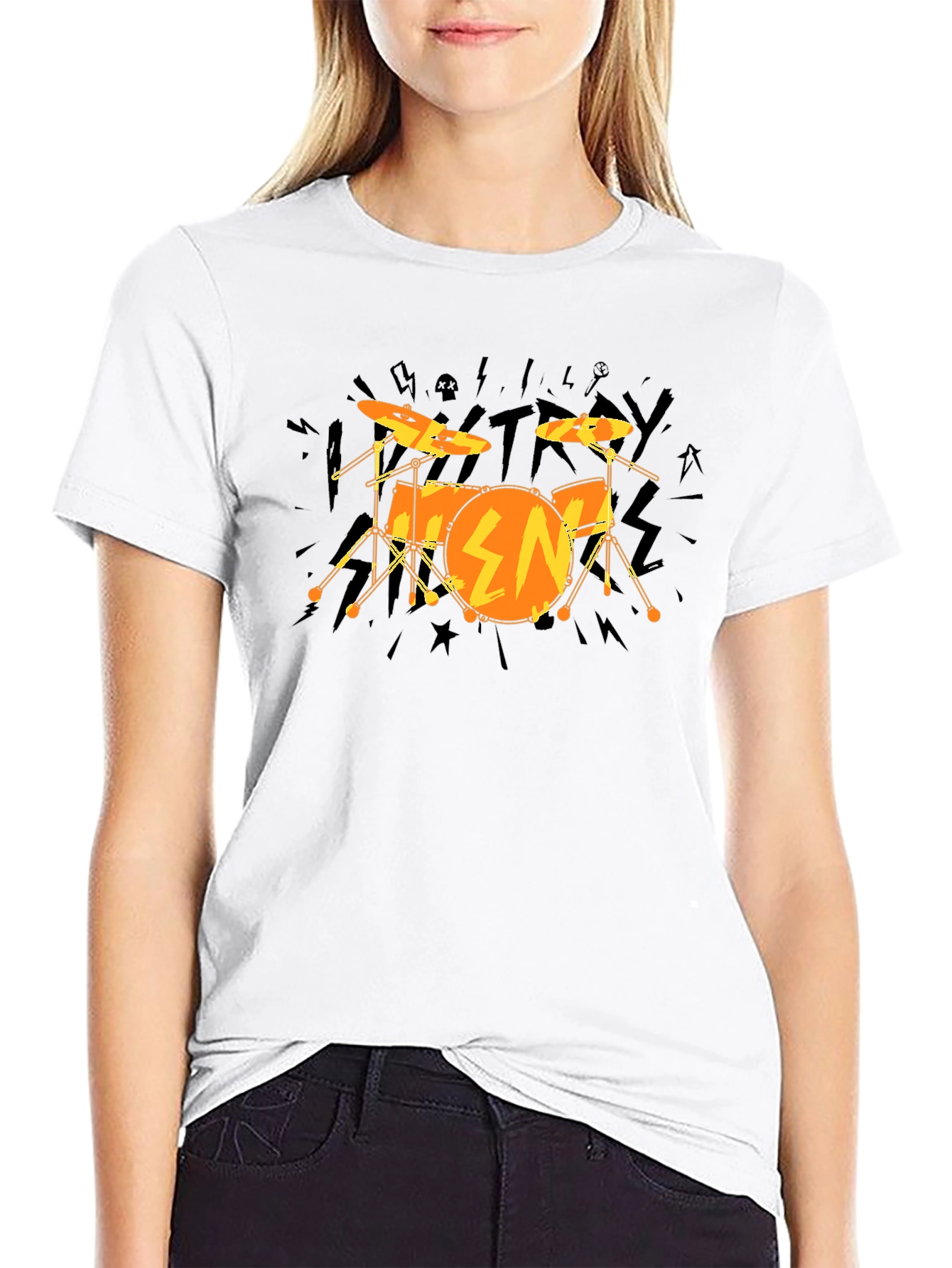 Drum Kit Graphic Tee - Rock Band Style
