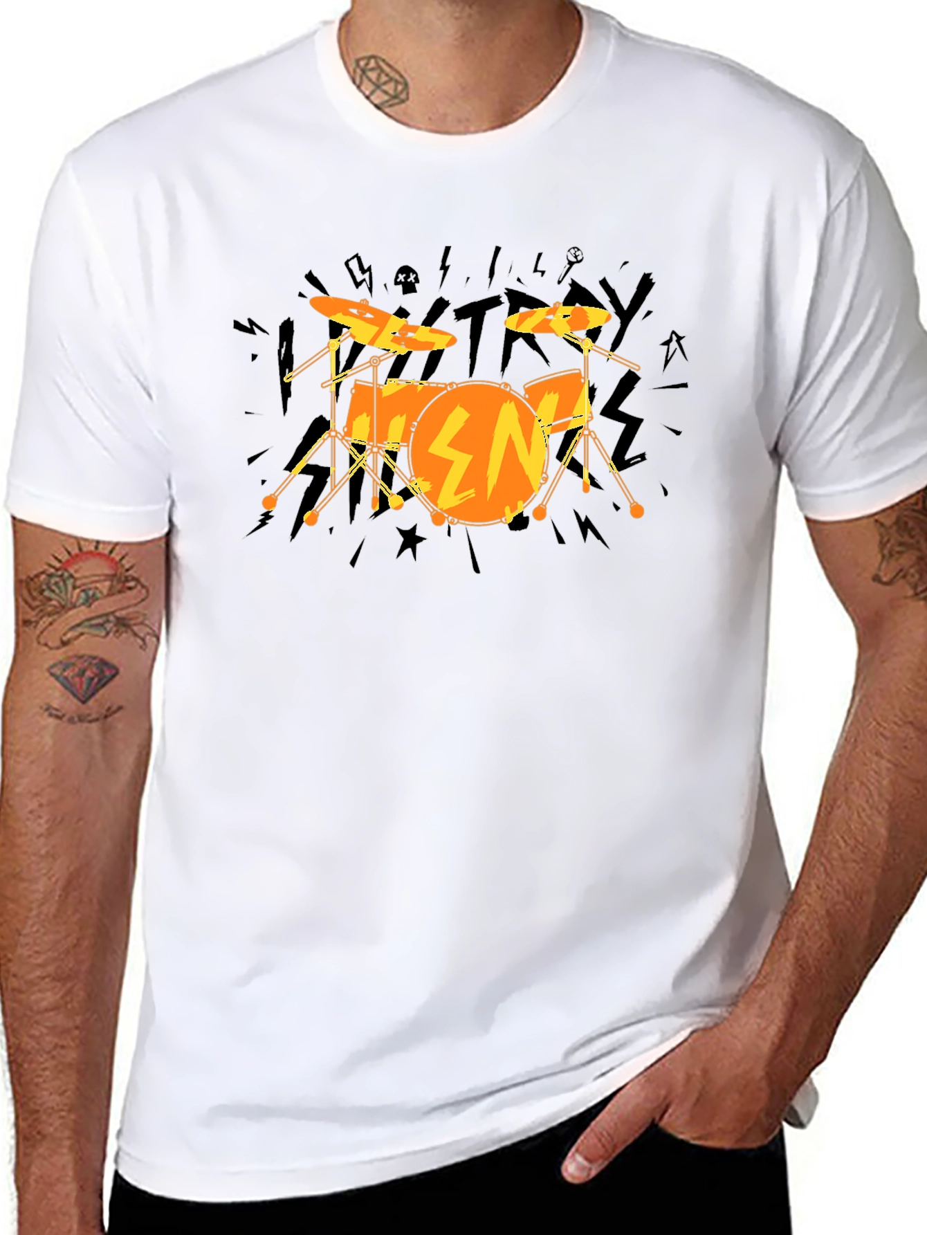Drum Kit Graphic Tee - Rock Band Style