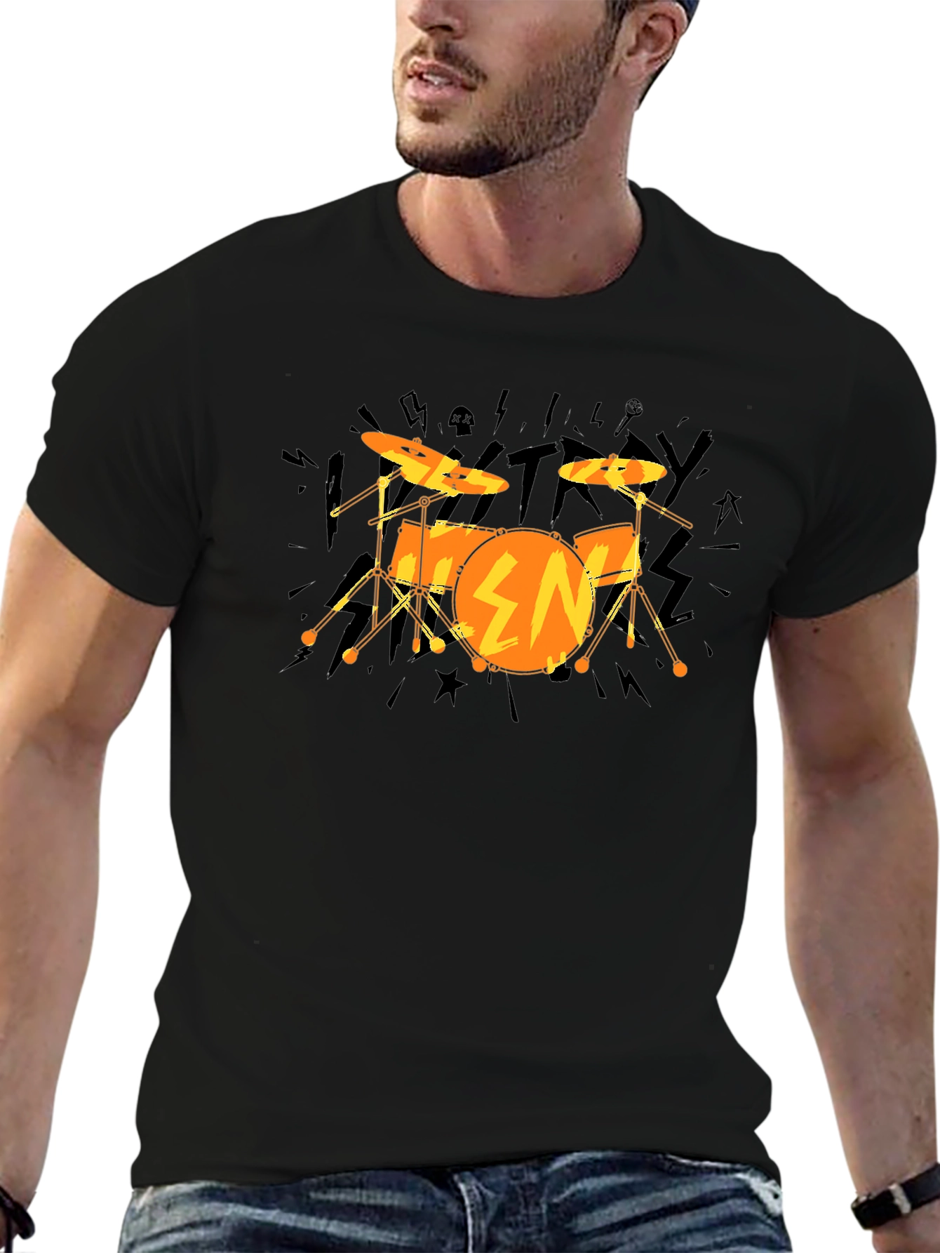 Drum Kit Graphic Tee - Rock Band Style