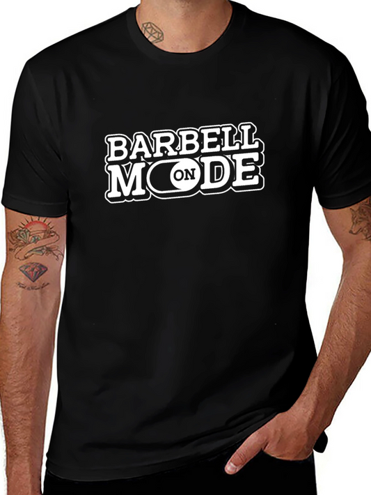 Barbell Mode On Black T-Shirt