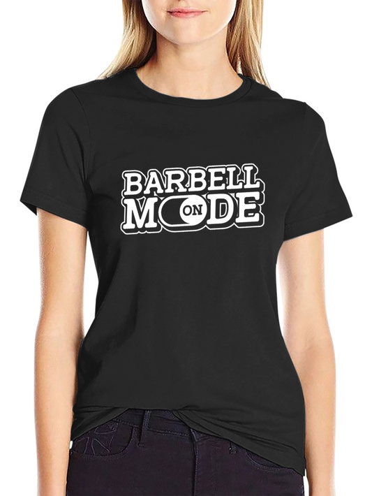 Barbell Mode On Black T-Shirt