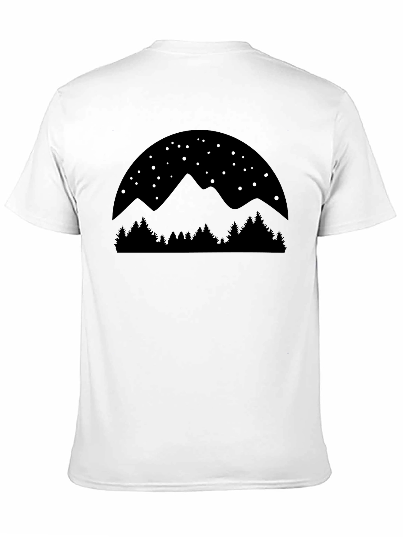 Mountain Scene Graphic Tee - Black Cotton