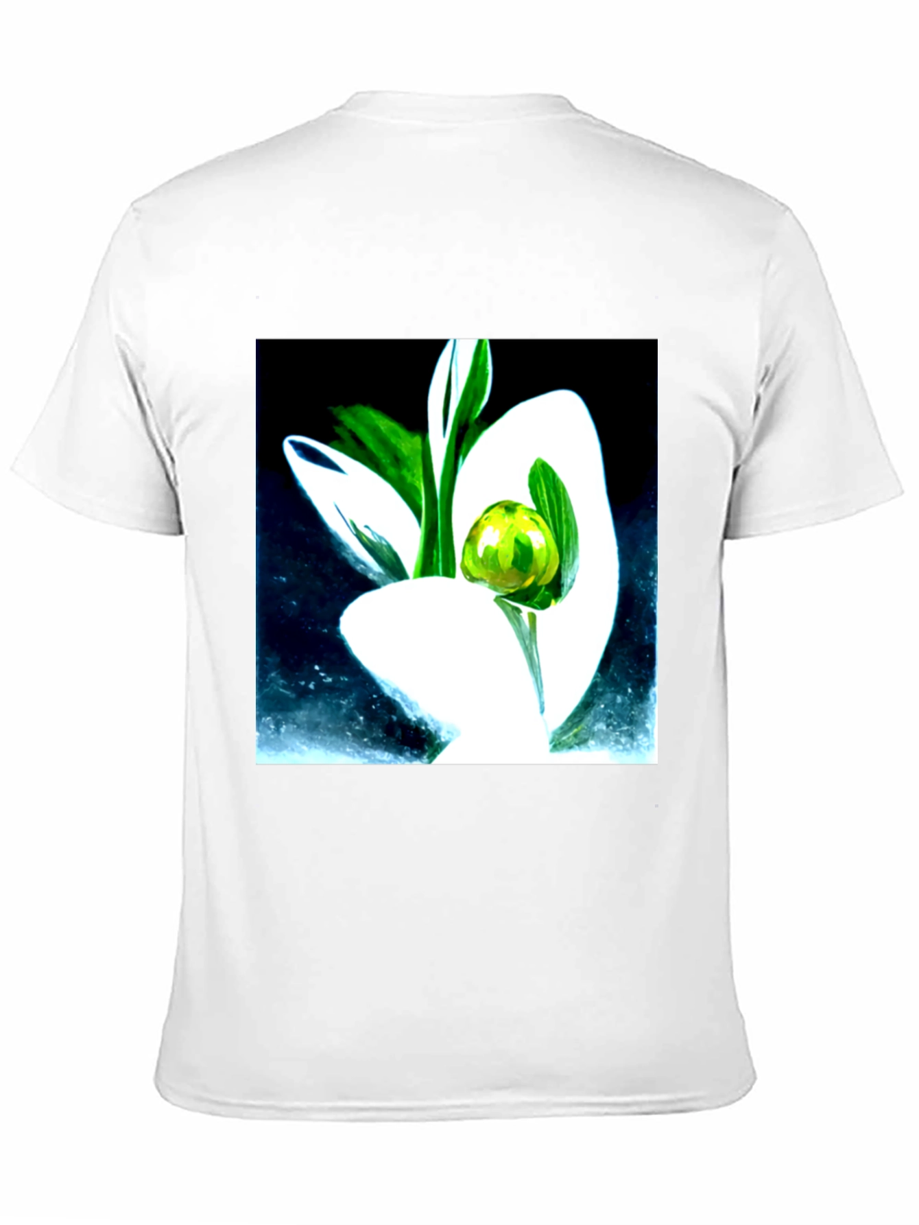 Modern Floral Graphic Tee - Artistic Black T-Shirt